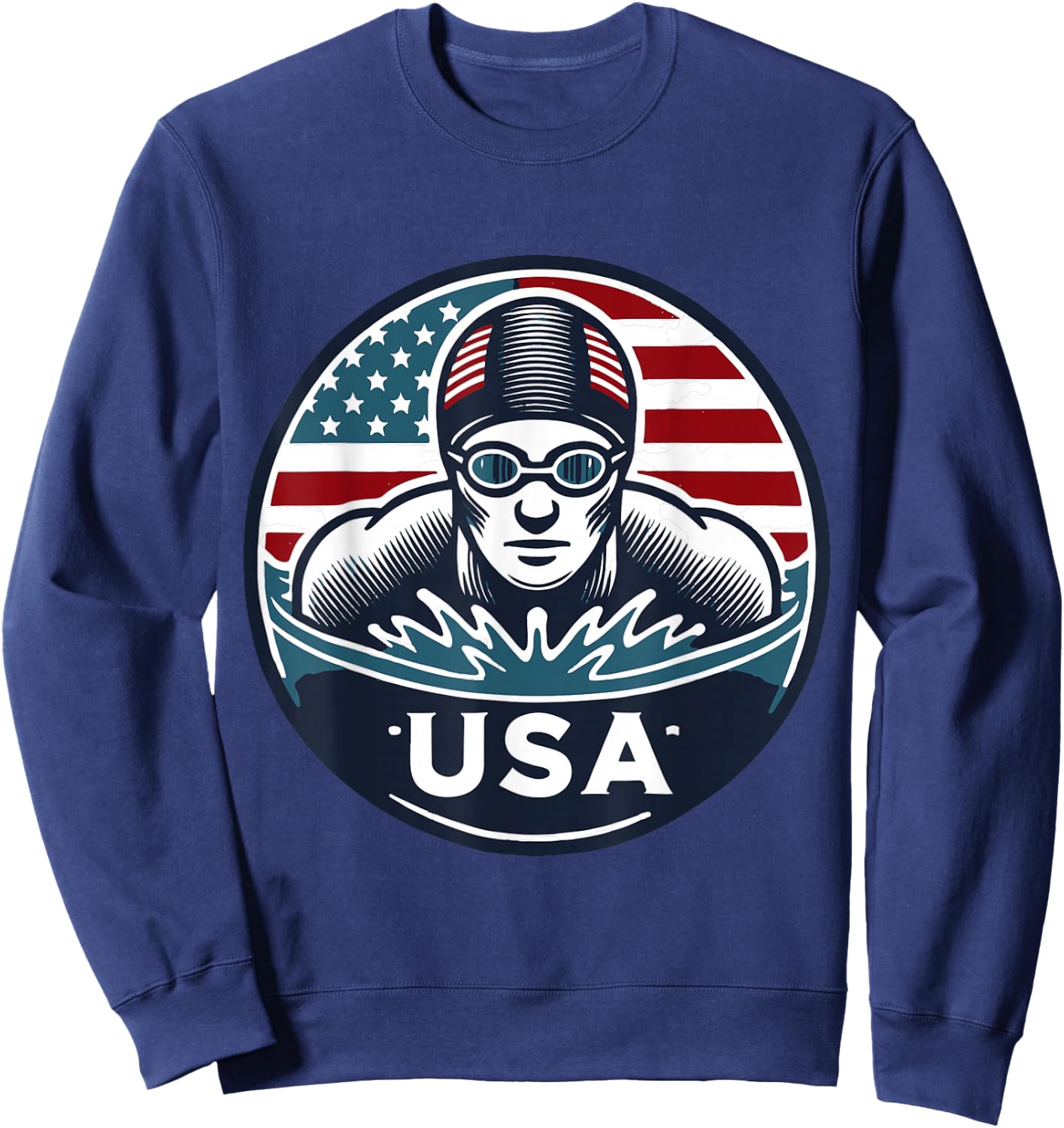 Team USA Olympic Swimmer Graphic Design Sweatshirt - Sweatshirt | Navy