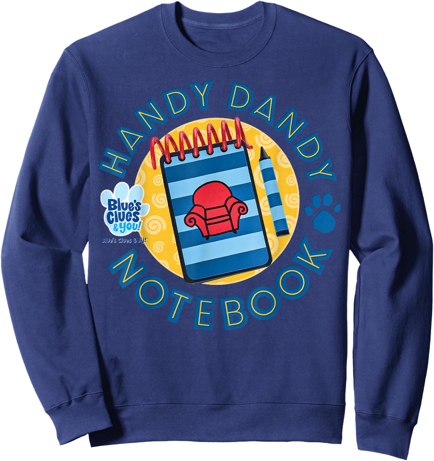 Blue's Clues & You Handy Dandy Notebook Logo Small Sweatshirt - Sweatshirt | Navy