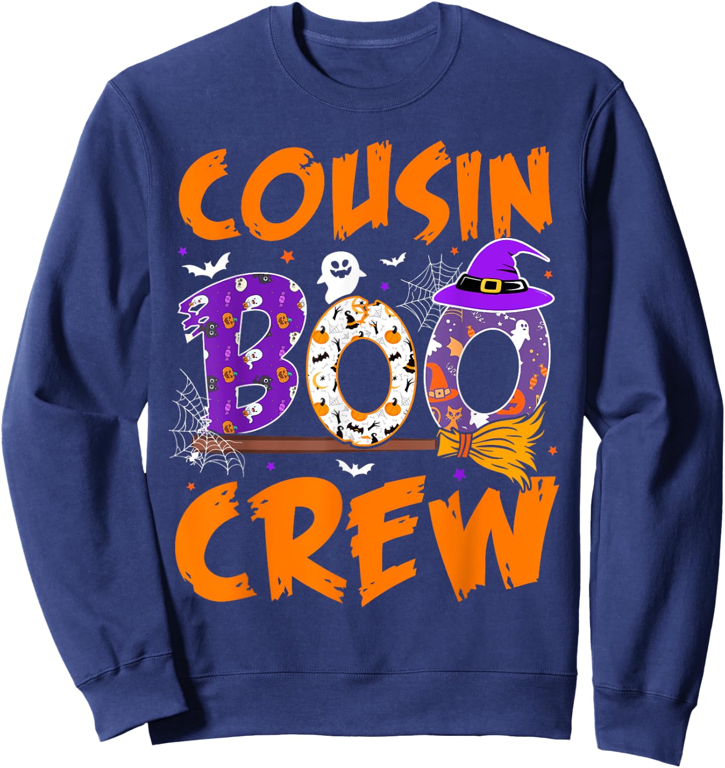 Cousin Boo Crew Funny Ghost Halloween Spooky Costume Kids Sweatshirt - Sweatshirt | Navy