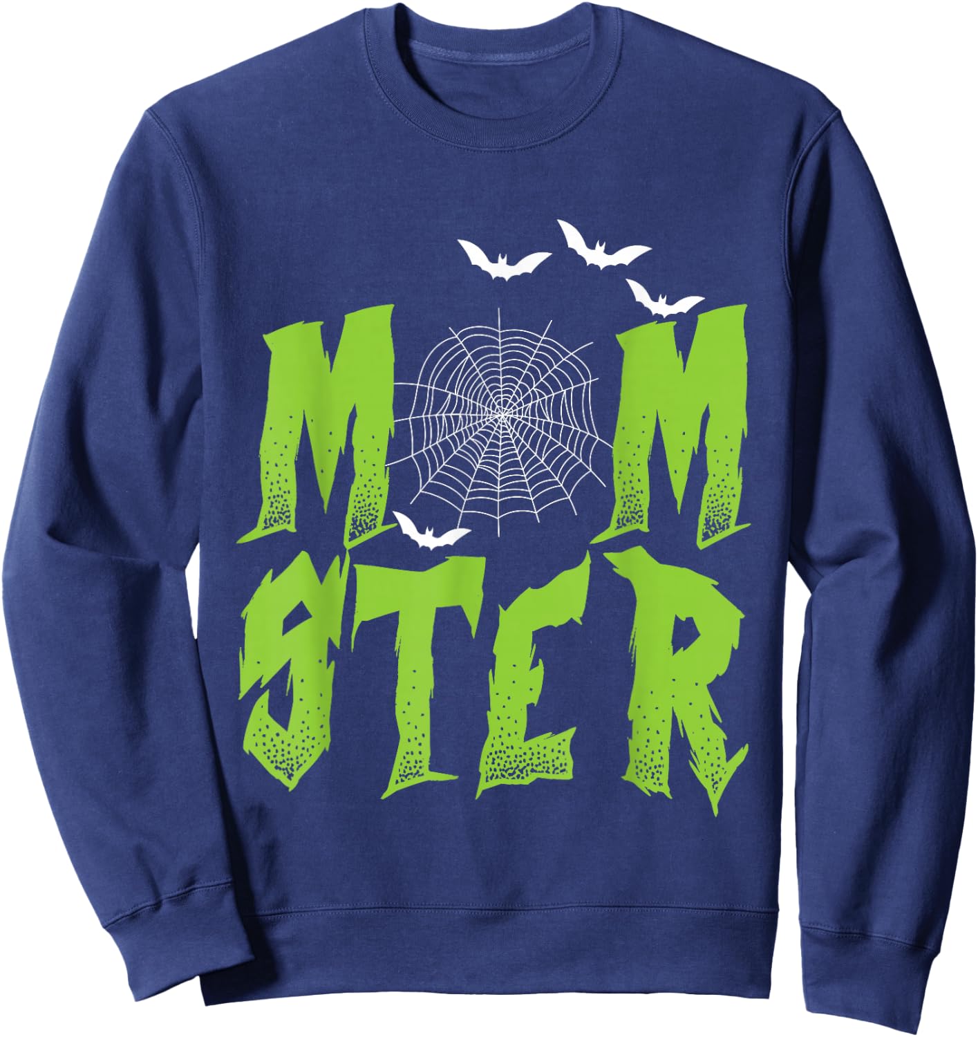 Halloween MOMster Bats Spider Web Mum Monster Mother Women Sweatshirt - Sweatshirt | Navy