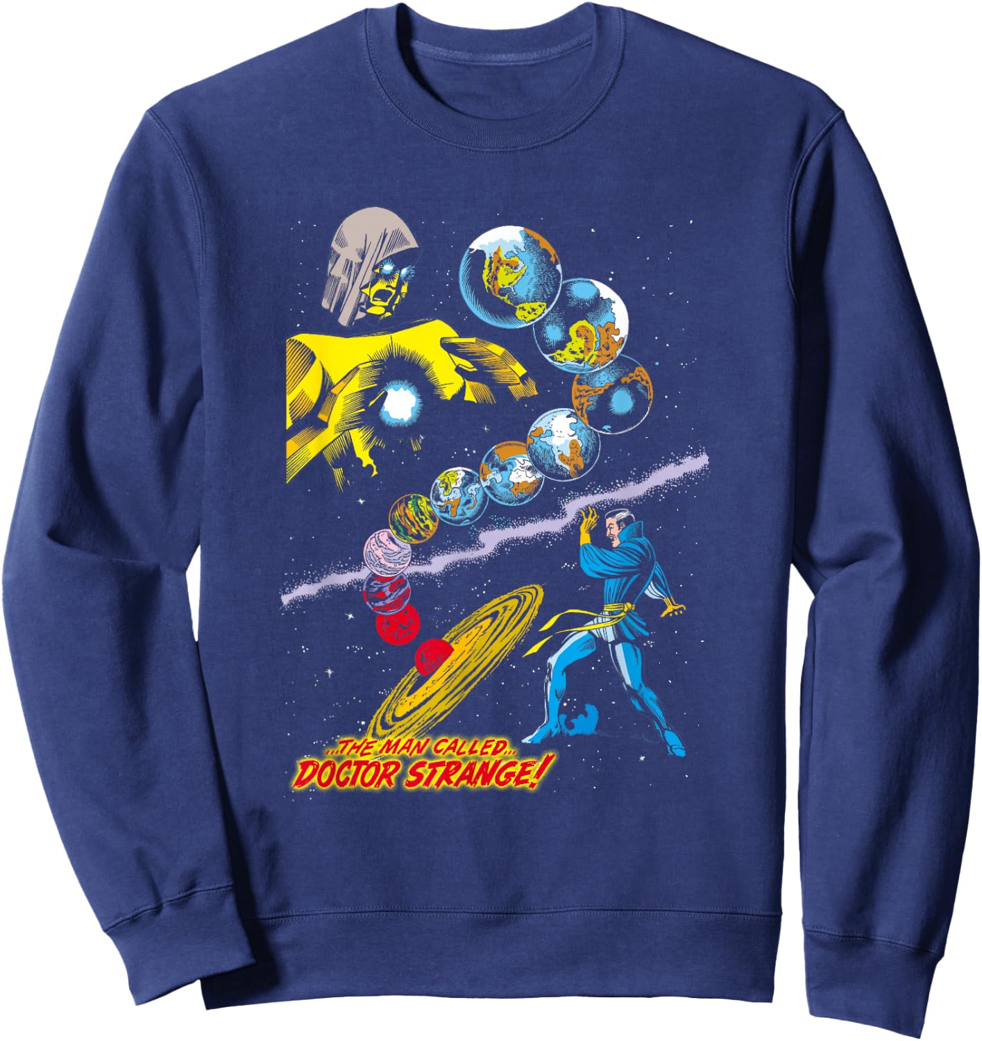 Marvel Comics Retro Doctor Strange Vintage Celestial Logo Sweatshirt - Sweatshirt | Navy
