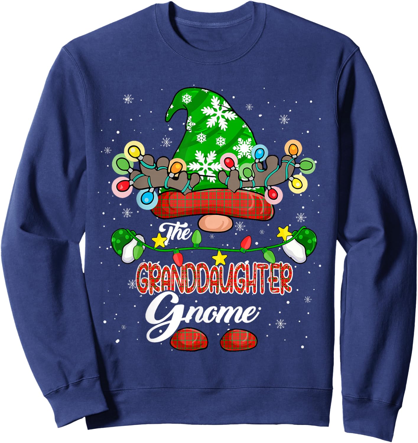 The Granddaughter Gnome Christmas Gnome Costume Family Kids Sweatshirt - Sweatshirt | Navy