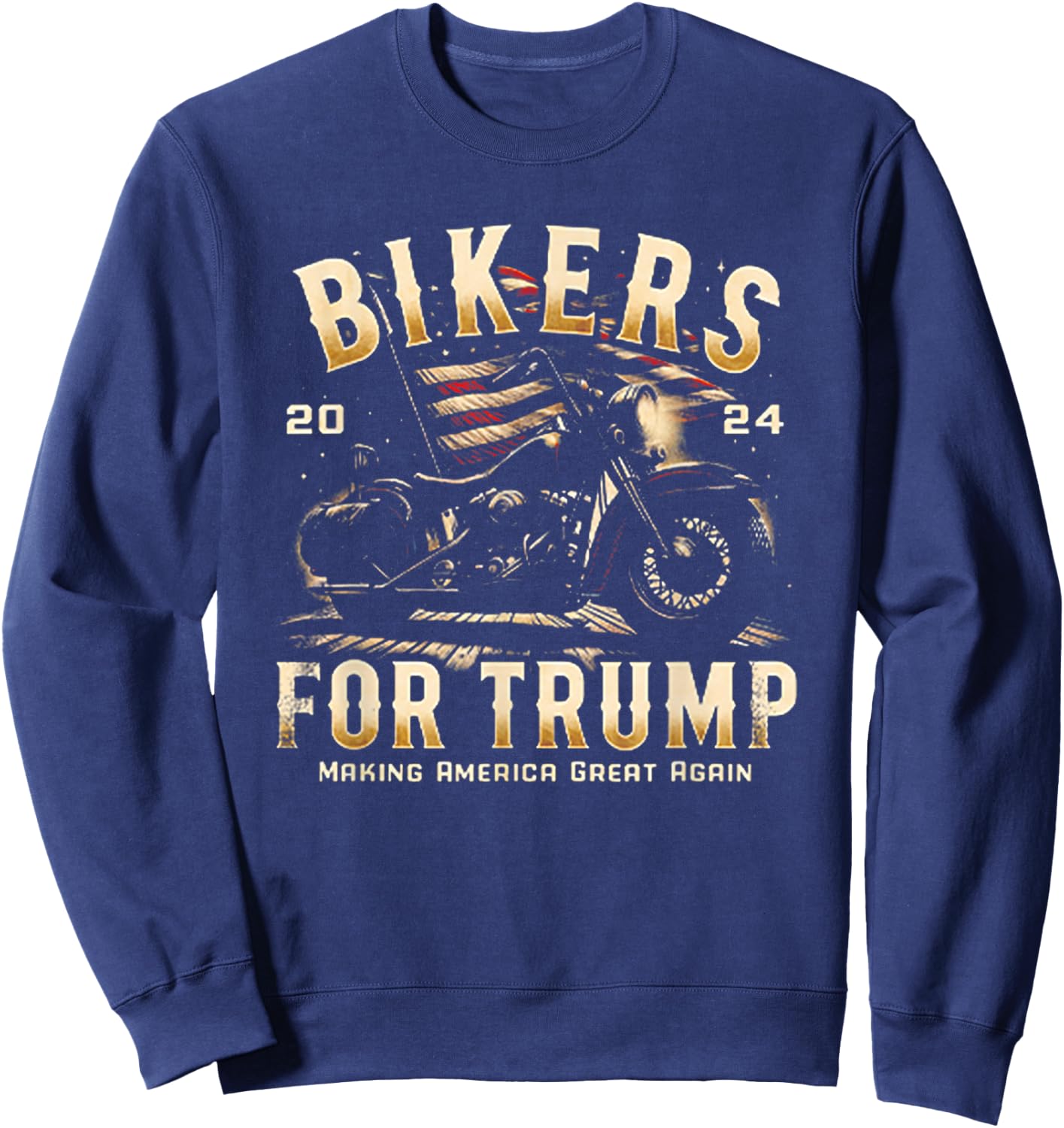 Biker For Trump 2024 Sweatshirt - Sweatshirt | Navy