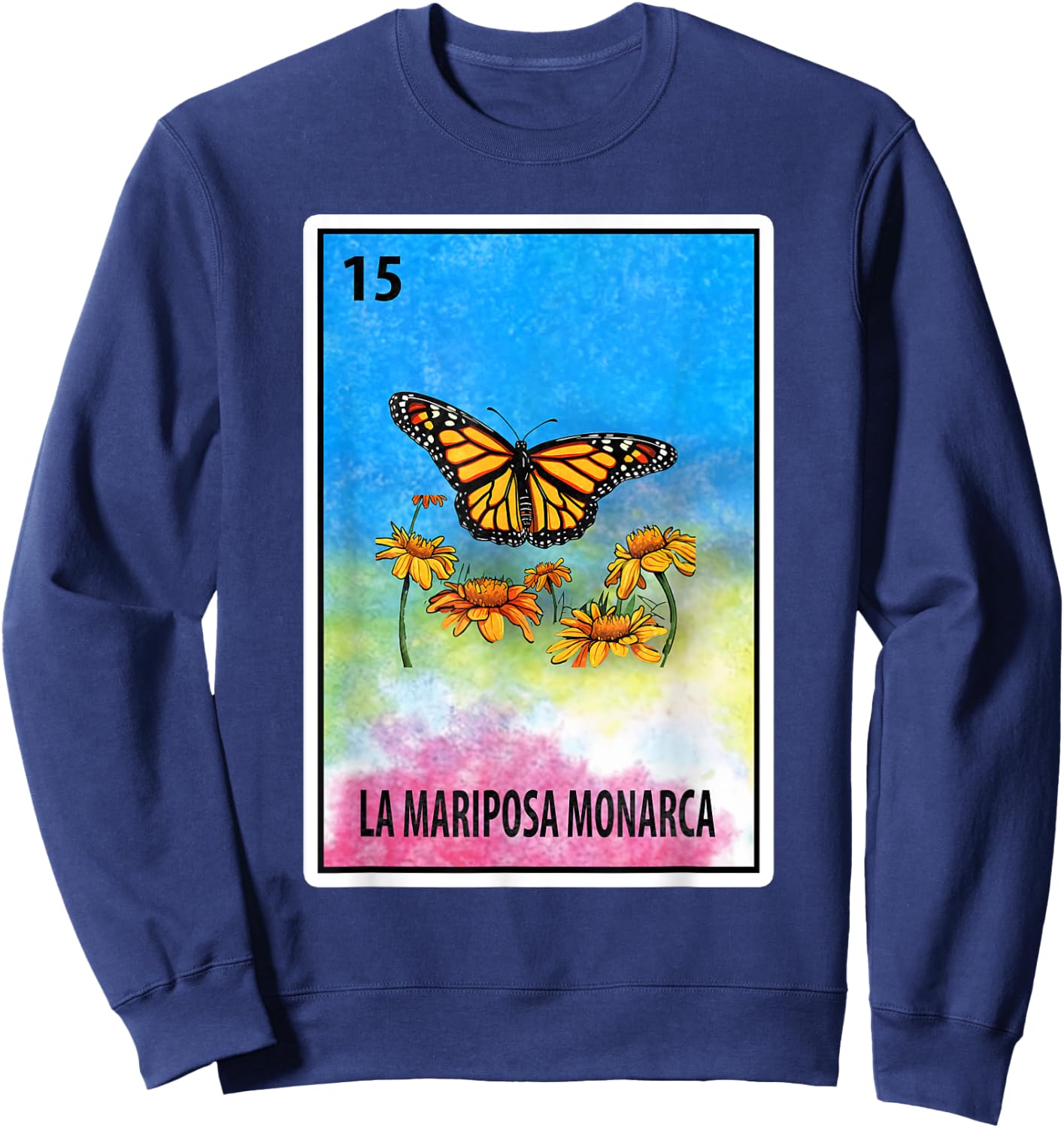 Mexican Bingo La Mariposa Monarca Sweatshirt - Sweatshirt | Navy