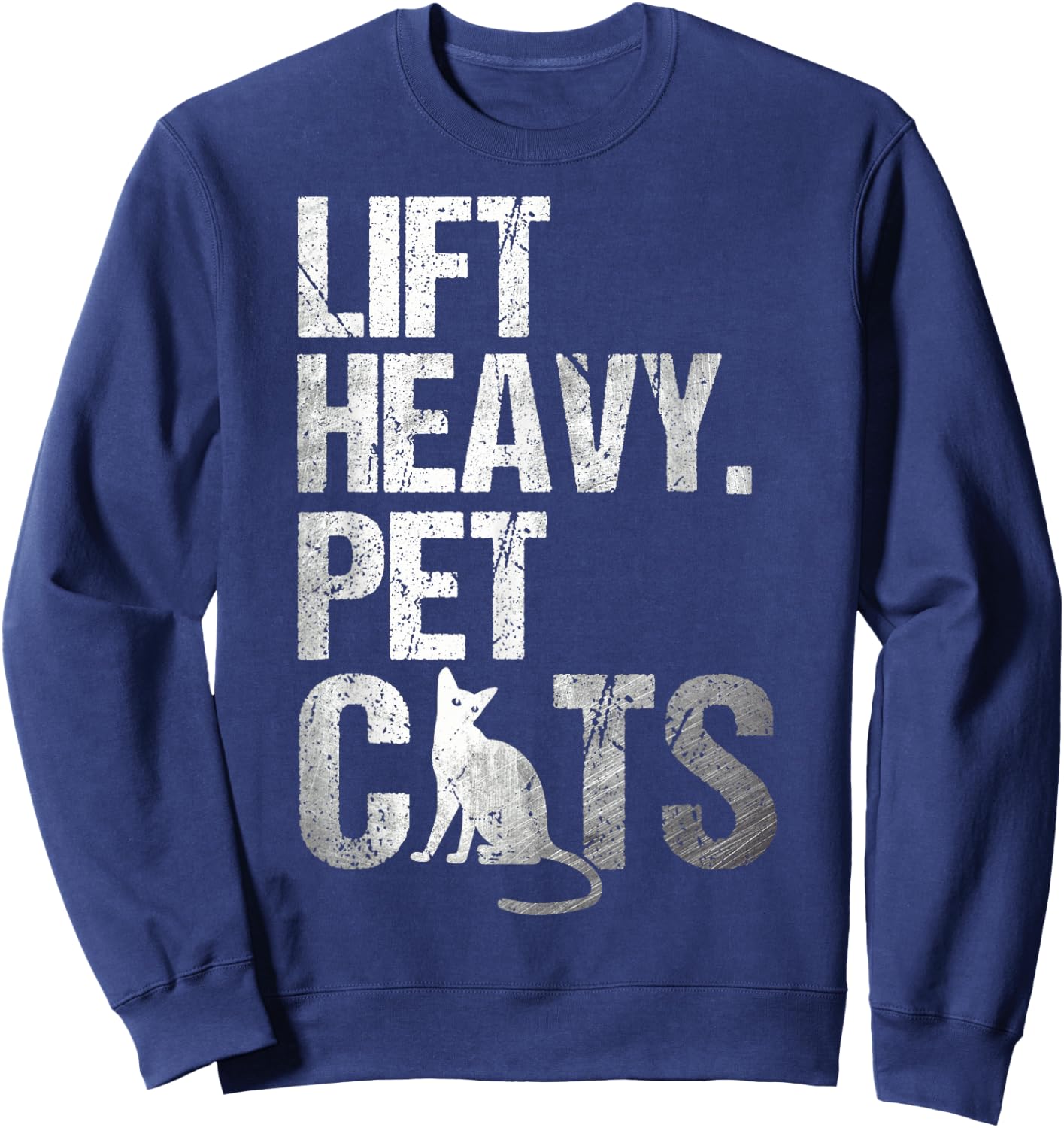 Funny Gym Cat Workout Lift Heavy Pet Cats Sweatshirt - Sweatshirt | Navy