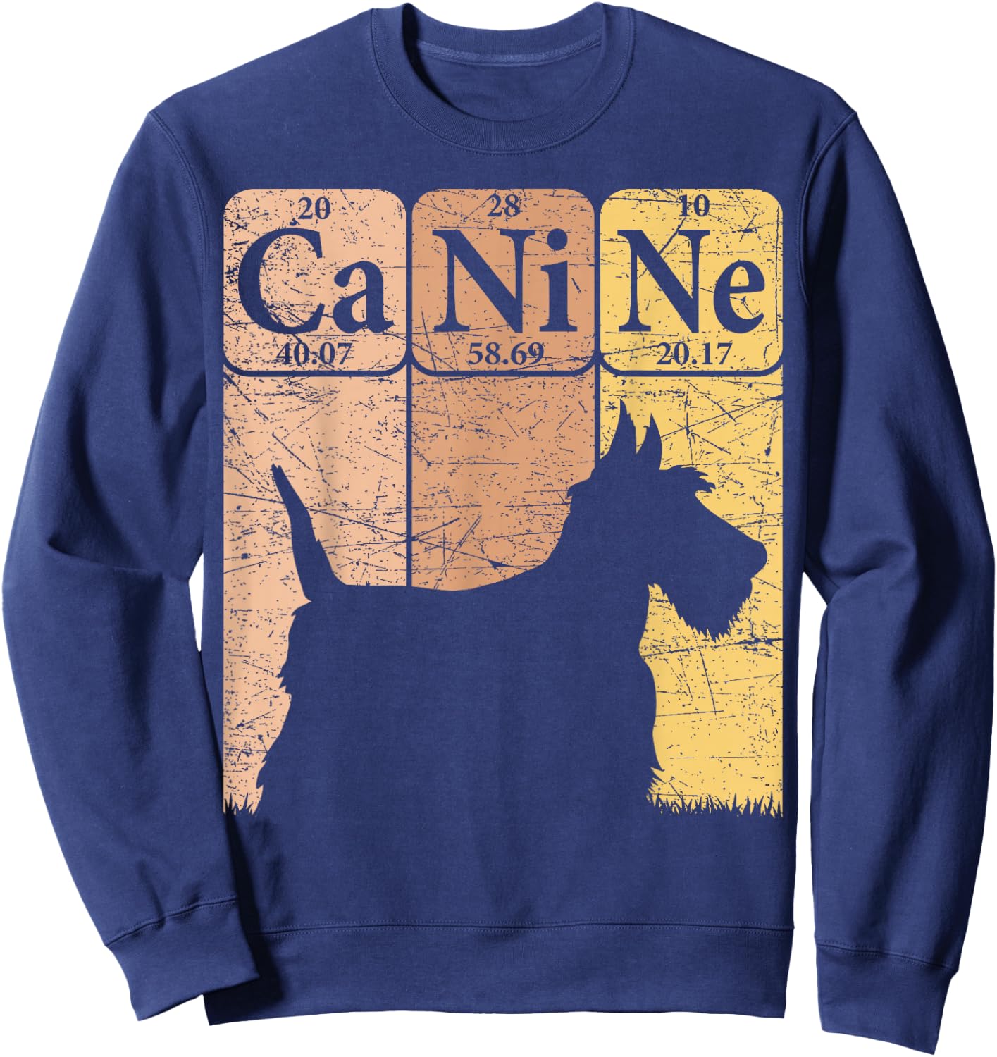 Scottish Terrier Dog Periodic Table Elements Scottie Canine Sweatshirt - Sweatshirt | Navy
