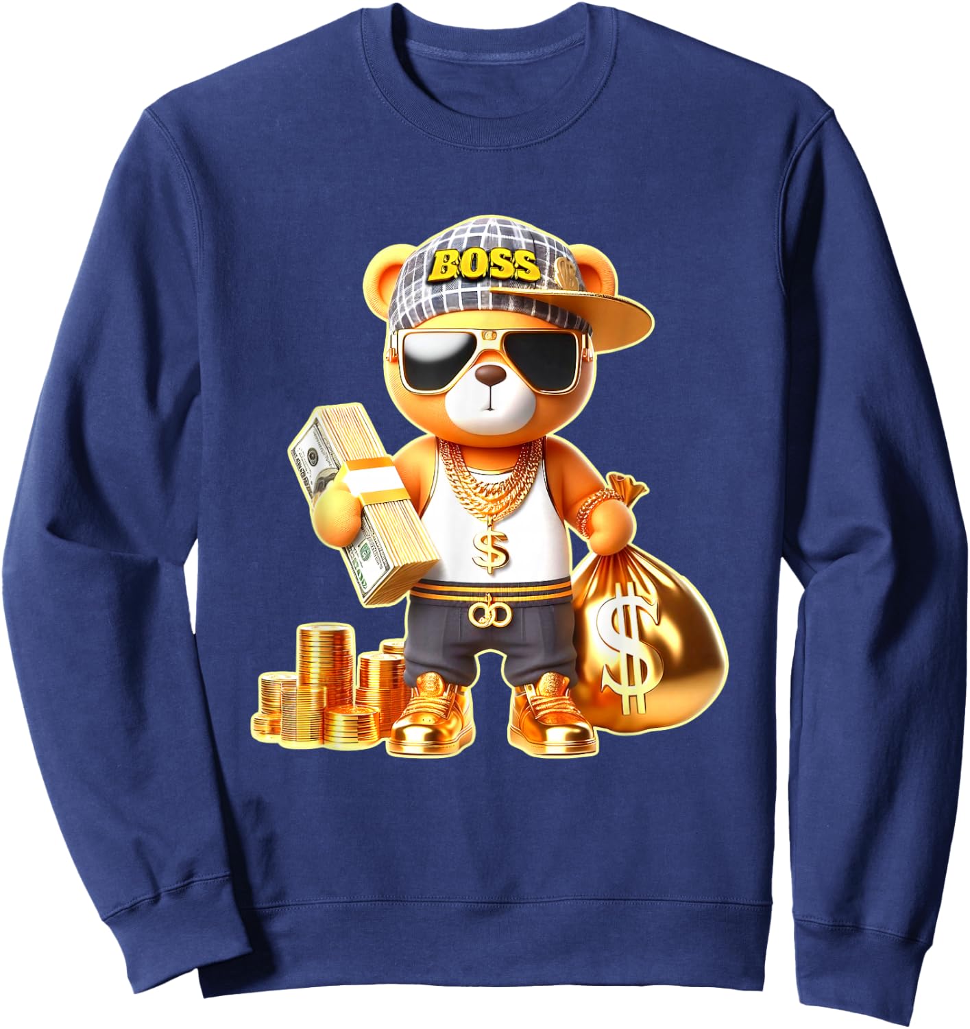 Teddy Bear Boss Money Sweatshirt - Sweatshirt | Navy