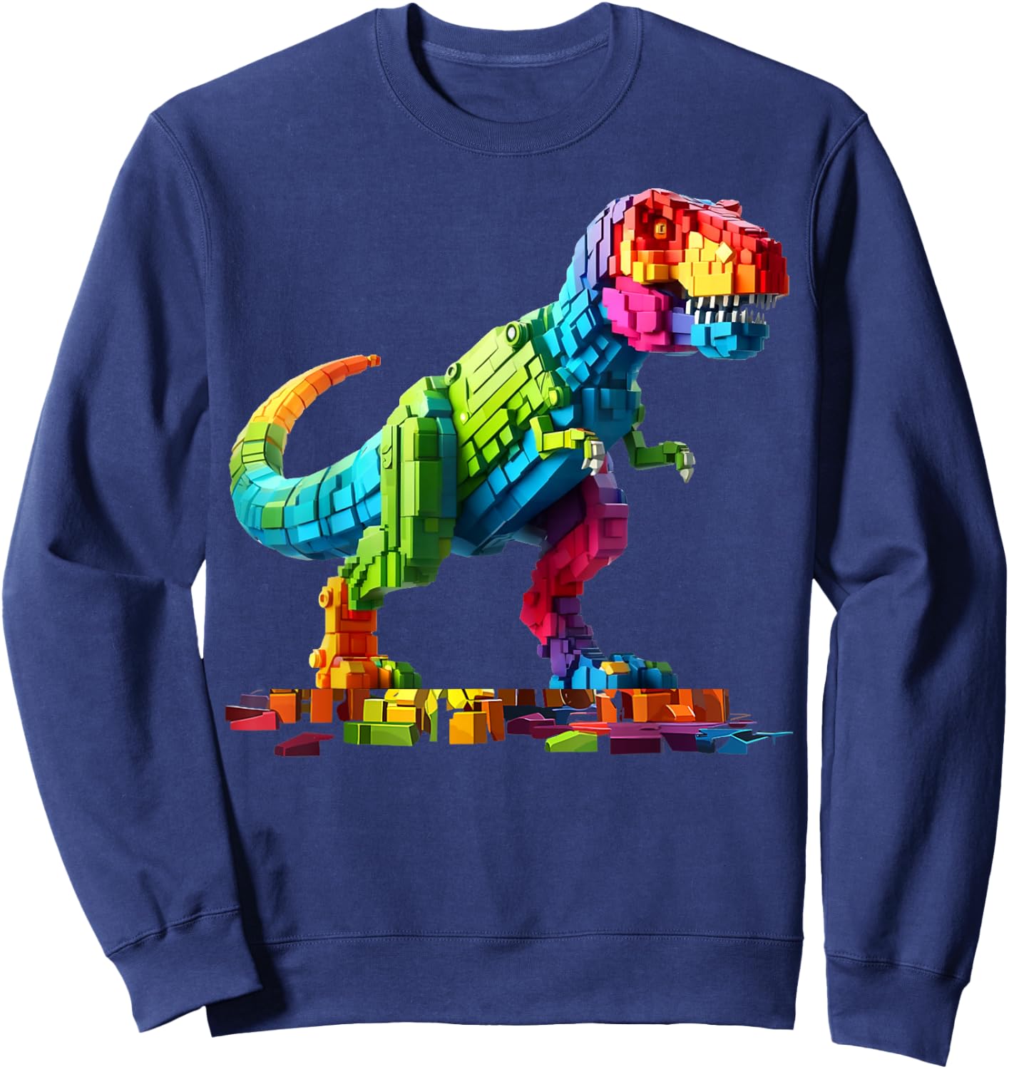 Master Builder Dinosaur Bricks Blocks Dino Toys Gifts T Rex Sweatshirt - Sweatshirt | Navy
