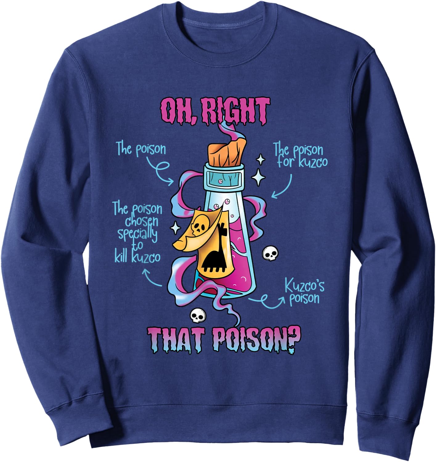 Vintage Funny Drink Me Oh Right That Poison-Llama Halloween Sweatshirt - Sweatshirt | Navy