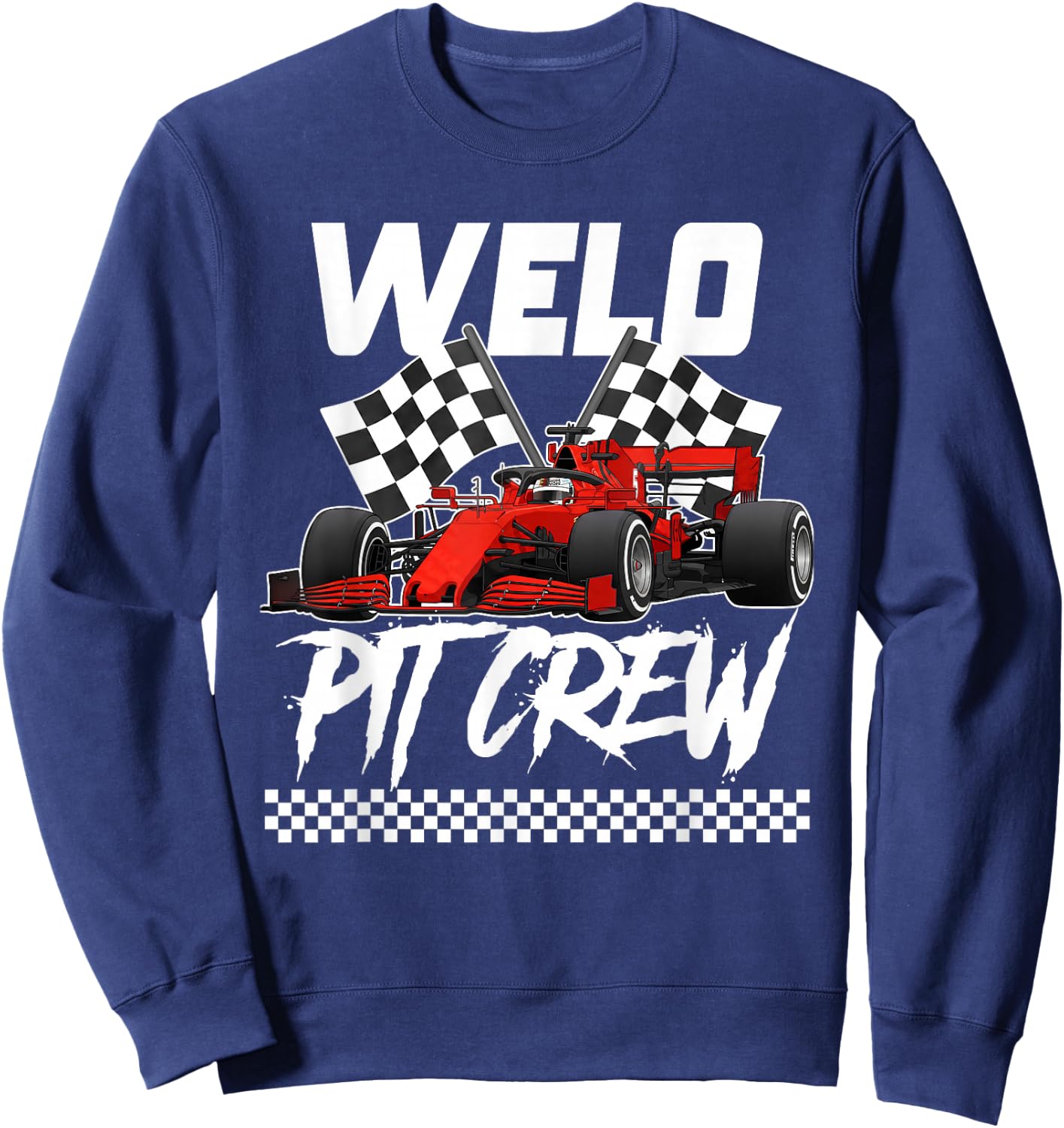 Race Car Birthday Party Racing Family Welo Pit Crew Sweatshirt - Sweatshirt | Navy