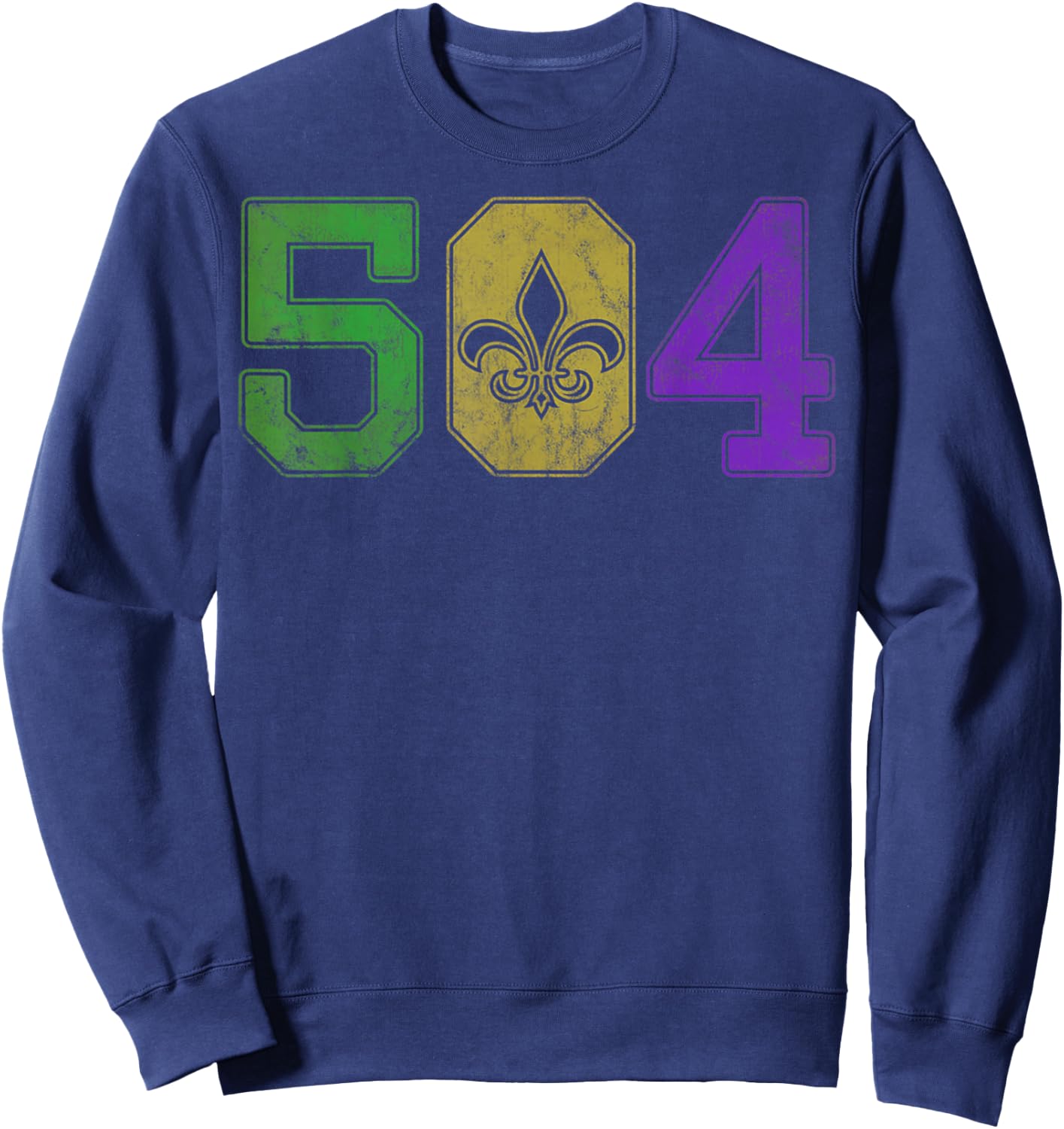 Mardi Gras 504 Nola New Orleans Louisiana LA Sweatshirt - Sweatshirt | Navy