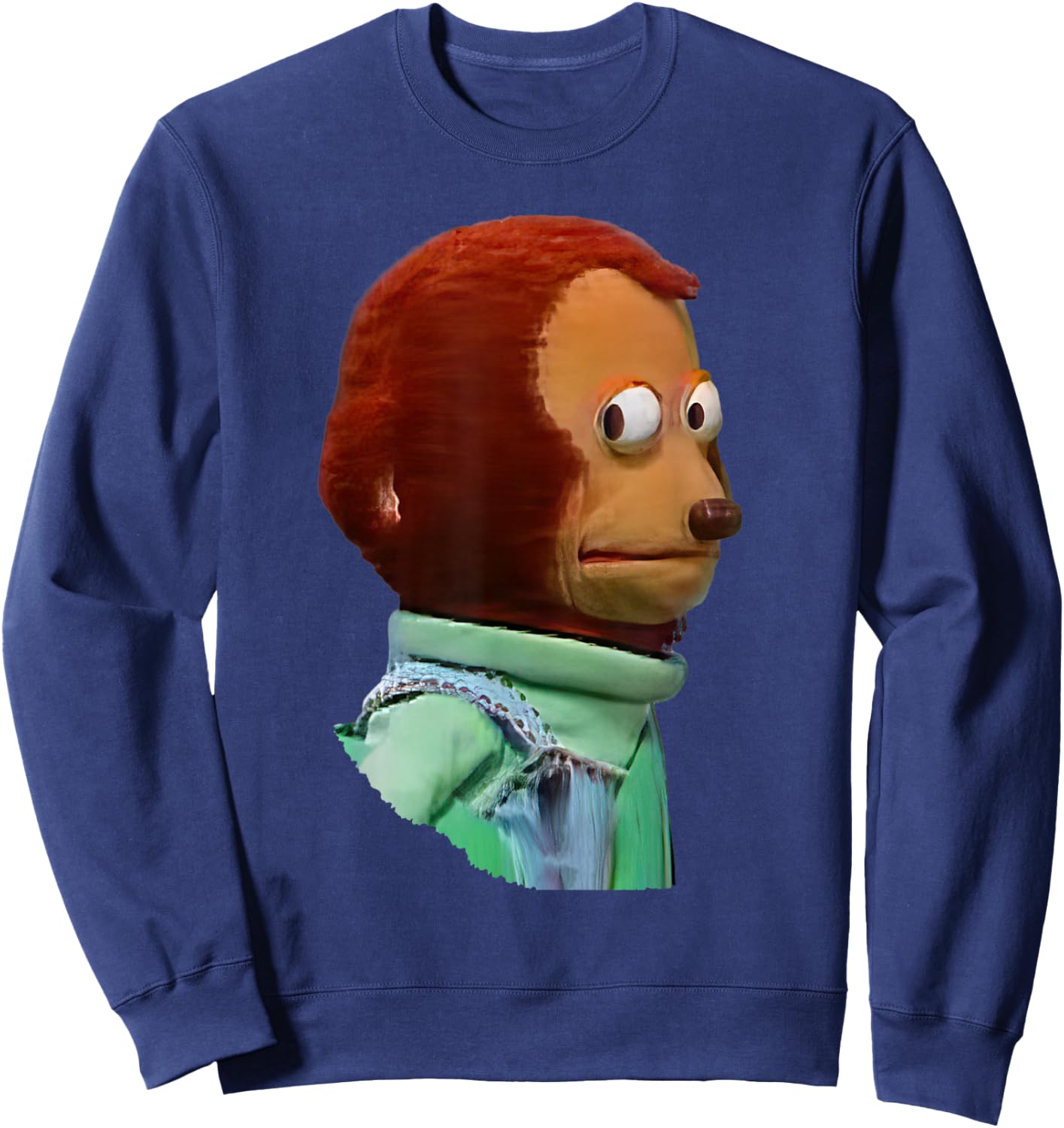 Pedro the Monkey Meme - Iconic Side-Eye Expression Sweatshirt - Sweatshirt | Navy