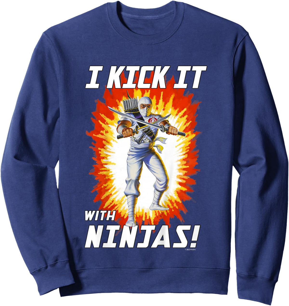 Kids G.I. Joe I Kick It With Ninjas Storm Shadow Action Poster Sweatshirt - Sweatshirt | Navy
