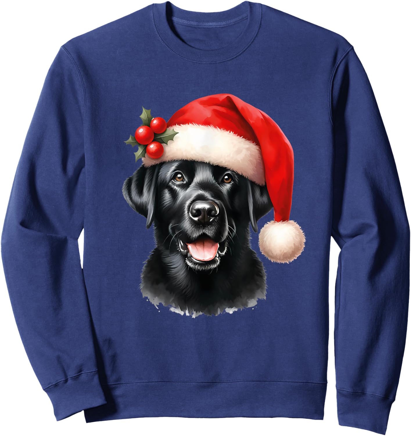 Dog Black Labrador Retriever Christmas Sweatshirt - Sweatshirt | Navy