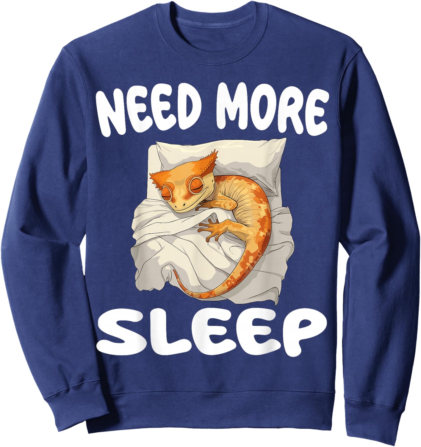 Cute Crested Gecko Need More Sleep Pajamas Nightgown Sweatshirt - Sweatshirt | Navy