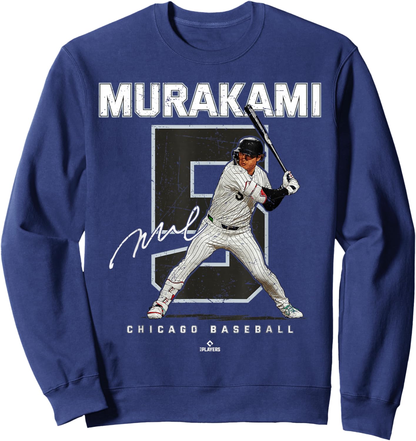 Number and Portrait Munetaka Murakami Chicago Baseball MLBPA Sweatshirt - Sweatshirt | Navy