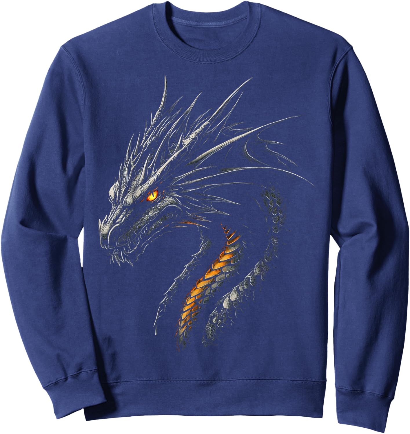 Black Dragon Motif Mythical Art Black Dragon Sweatshirt - Sweatshirt | Navy