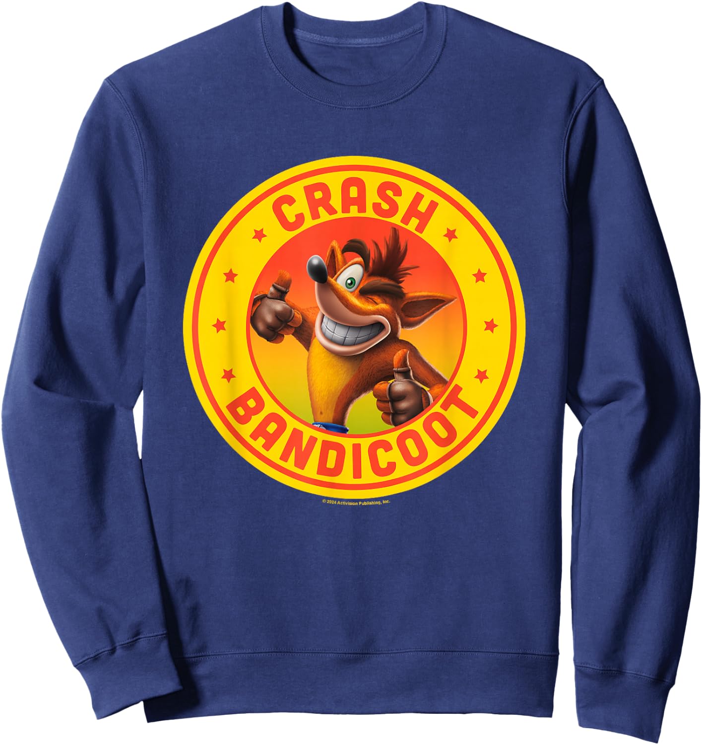 Crash Bandicoot Thumbs Up Star Spangled Logo Sweatshirt - Sweatshirt | Navy