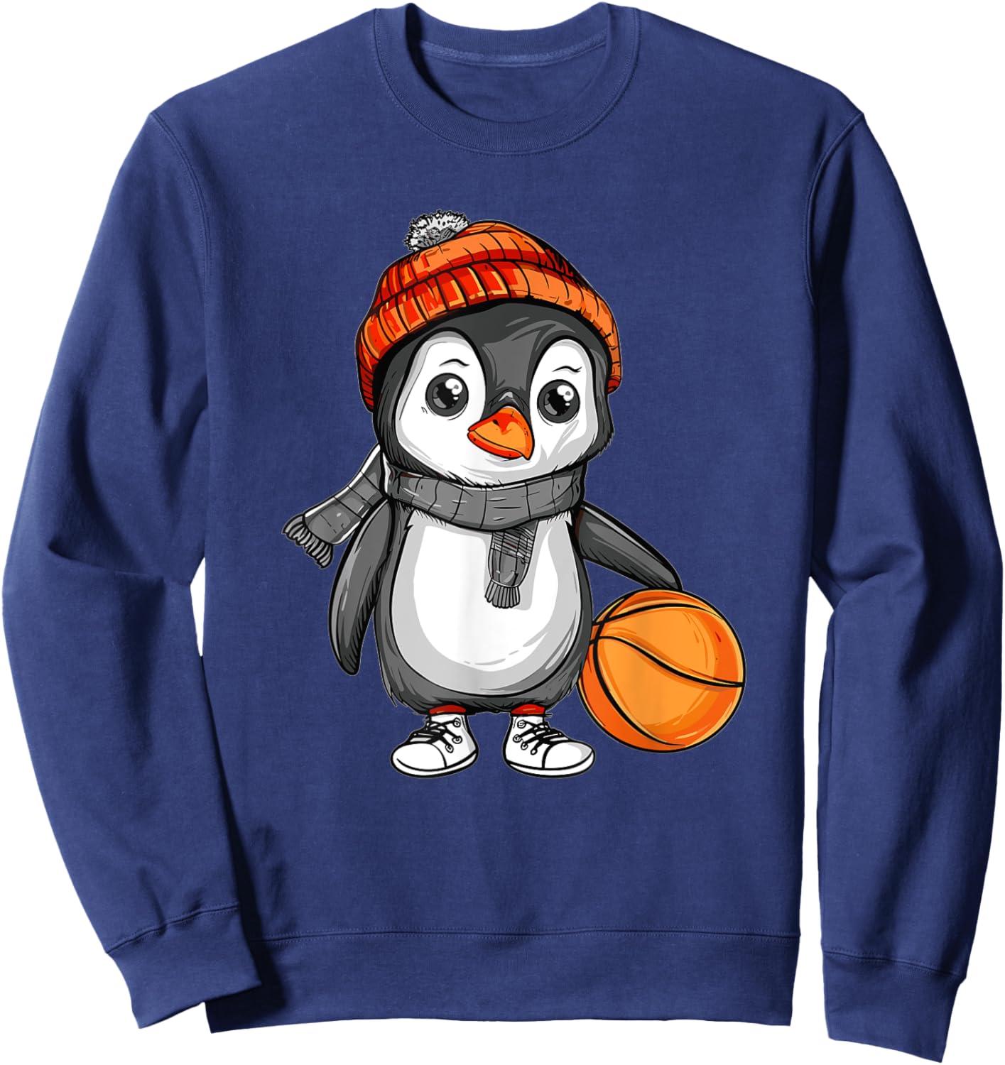 Cute Basketball Penguin Sweatshirt - Sweatshirt | Navy