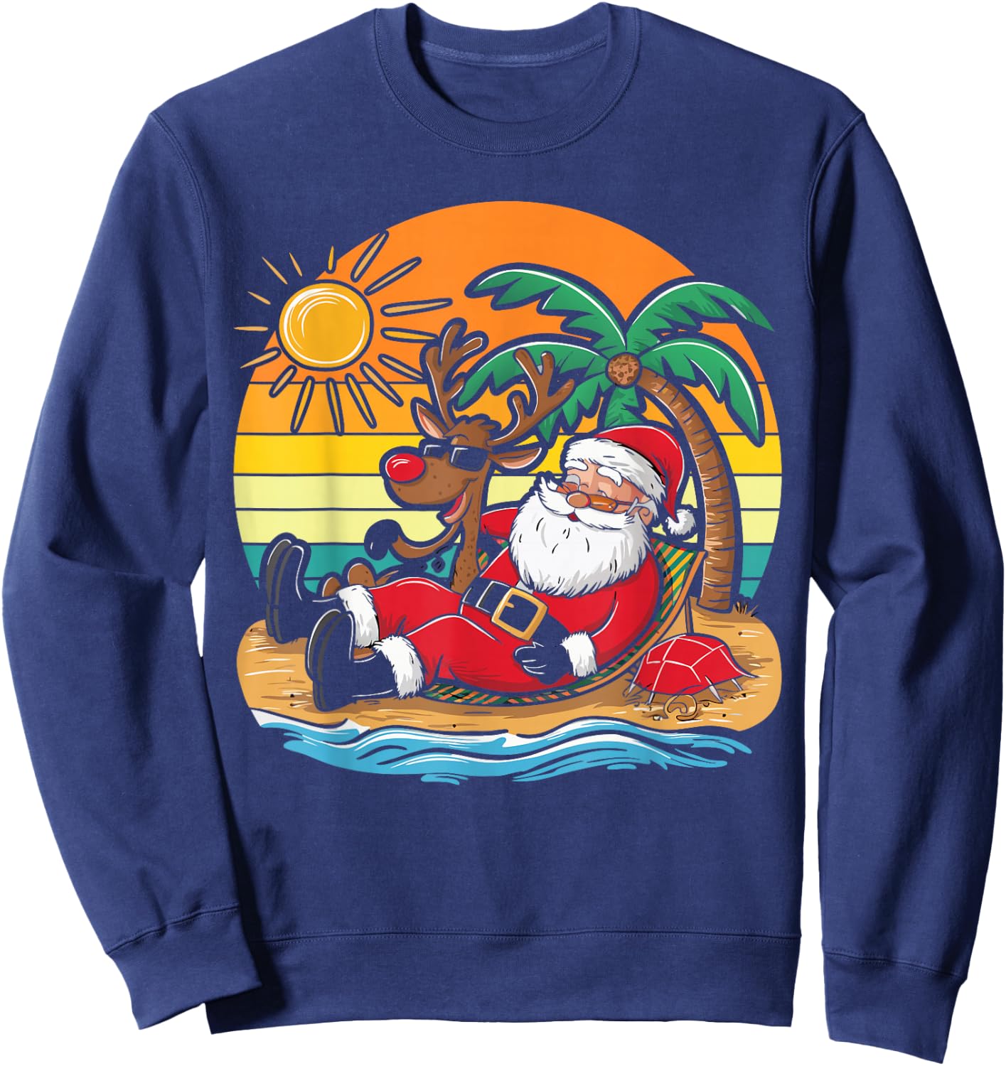 Christmas on The Beach Christmas Sweatshirt - Sweatshirt | Navy