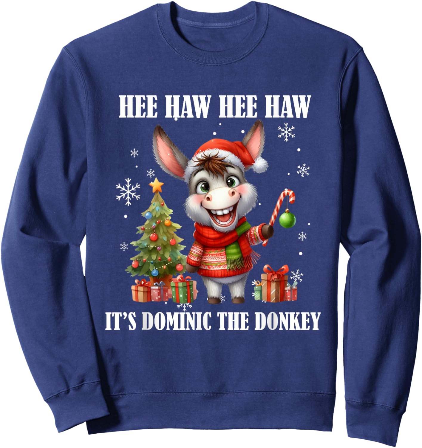 Fun Ugly Christmas Traditions Celebration Funny Christmas Italian Christmas Donkey Dominic The Donkey Sweatshirt - Sweatshirt | Navy
