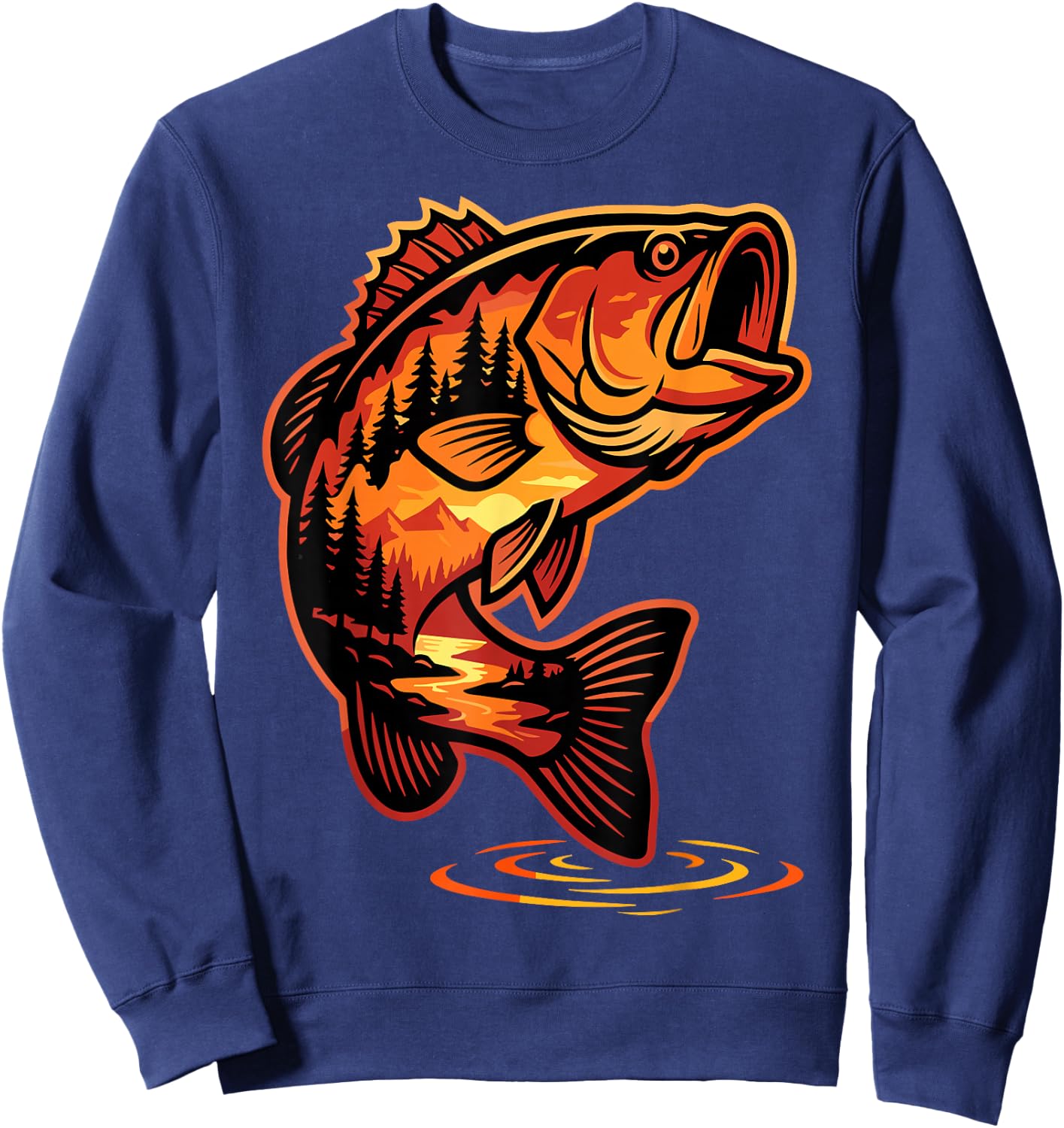 Retro Fish Nature Wildlife Sweatshirt - Sweatshirt | Navy