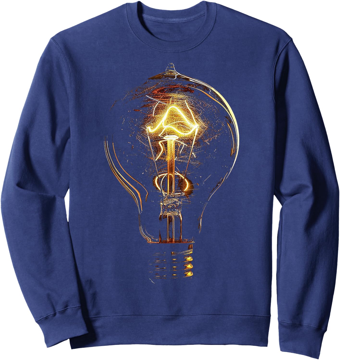 Light Bulb Motif Art Art Light Bulb Sweatshirt - Sweatshirt | Navy