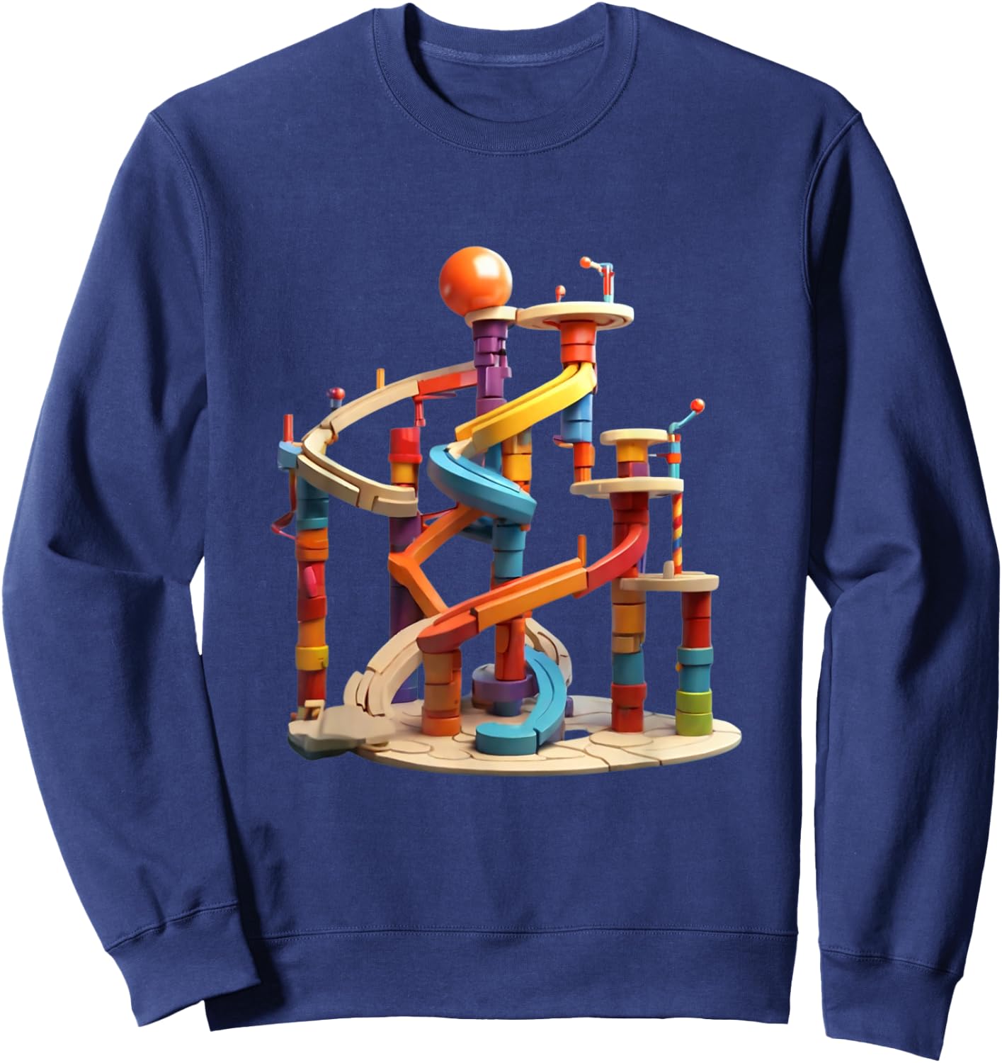 Marble Run Graphic Design Sweatshirt - Sweatshirt | Navy