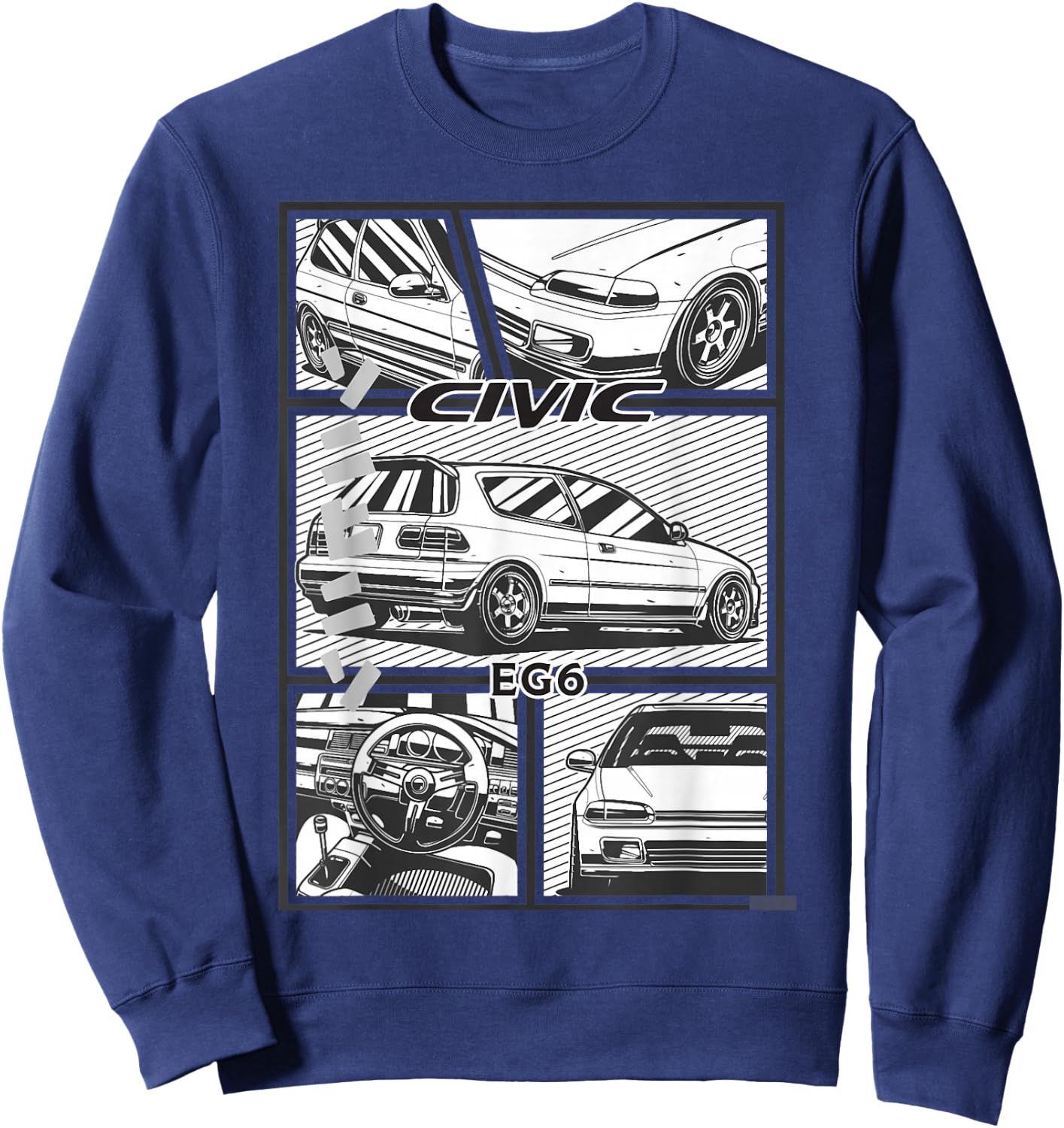 Civic eg 6 Japanese car Sweatshirt - Sweatshirt | Navy