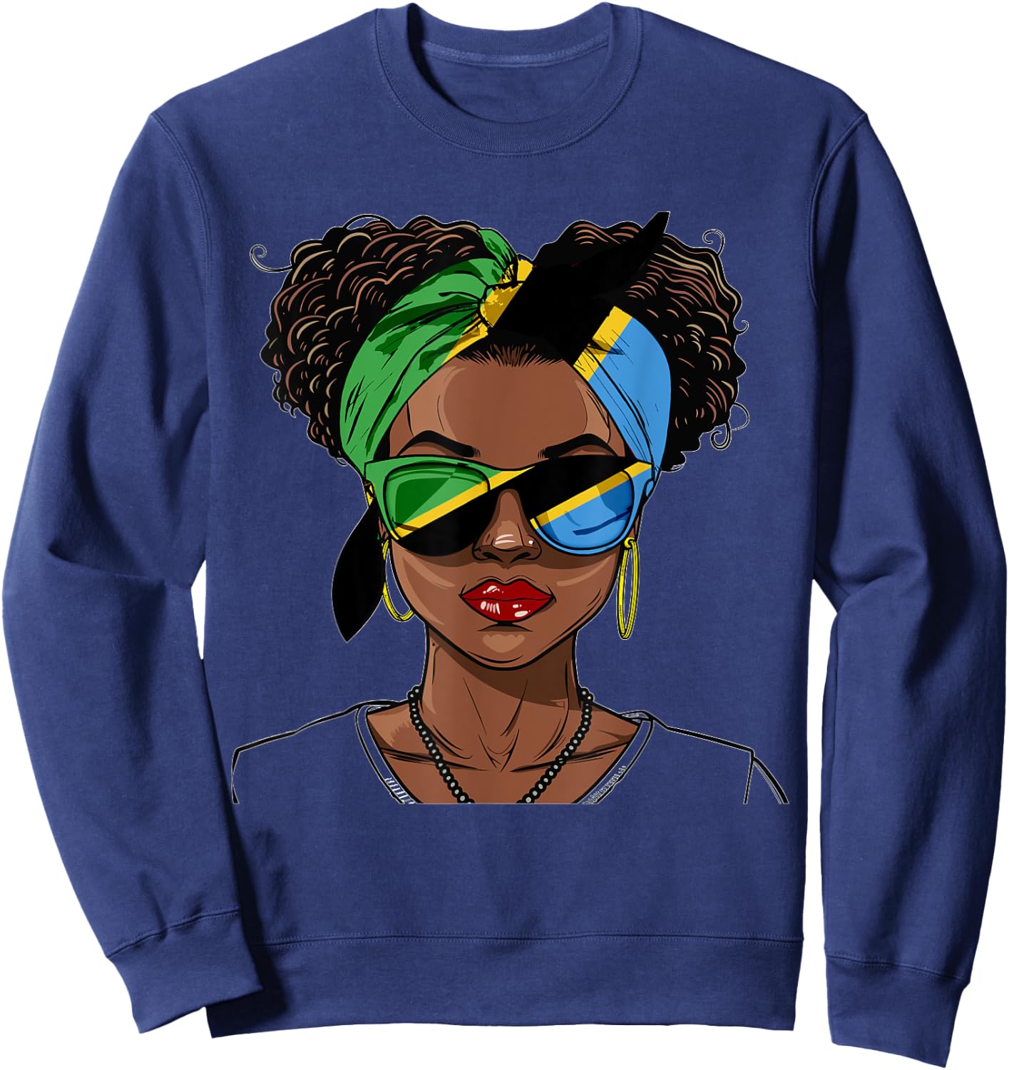 Tanzania Flag Outfit for Woman Uniform Souvenirs Tanzanian Sweatshirt - Sweatshirt | Navy