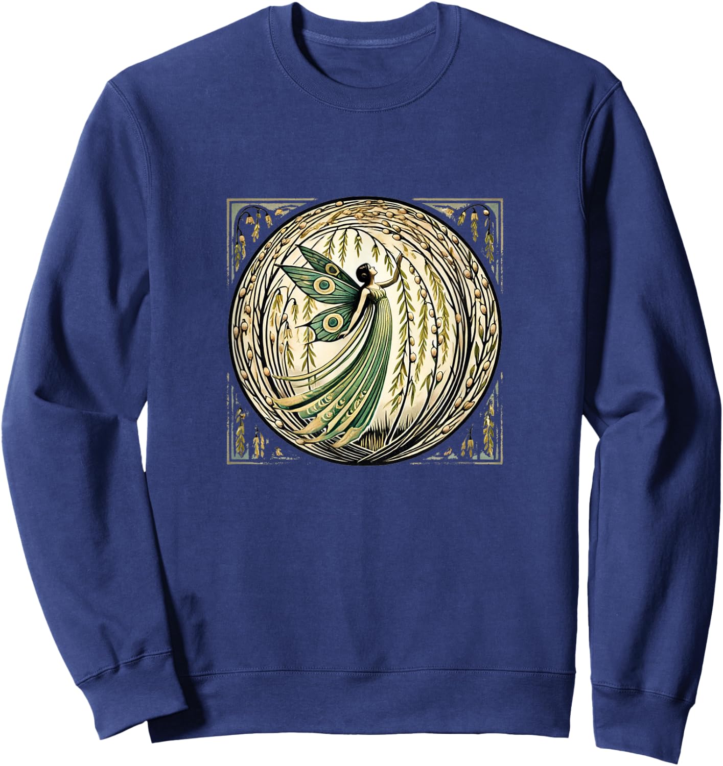 Fairy Weeping Willow Tree Illustration Fairies Sweatshirt - Sweatshirt | Navy