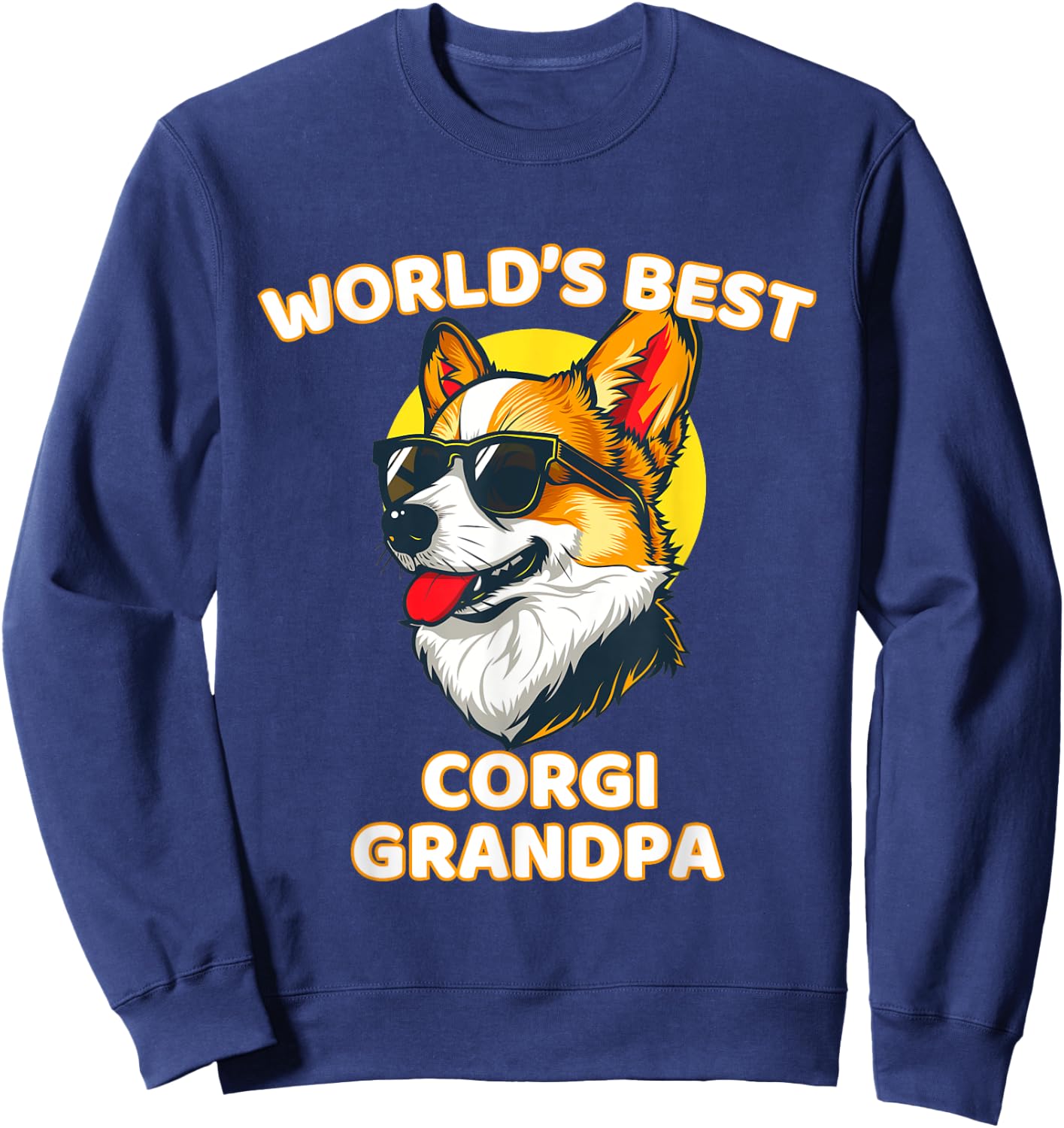 Funny World's Best Corgi Grandpa Sweatshirt - Sweatshirt | Navy