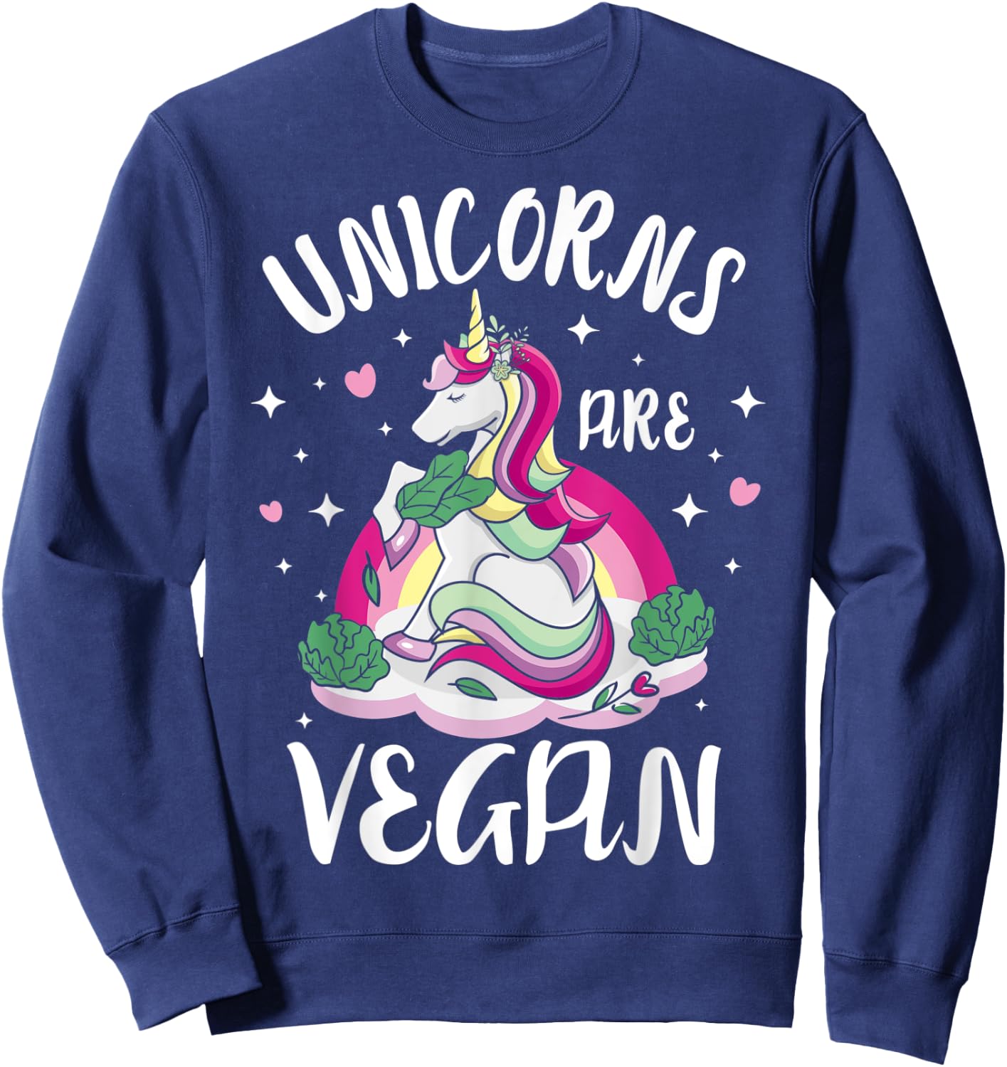 Kawaii Unicorns Are Vegan Vegetarian Design & Women Sweatshirt - Sweatshirt | Navy