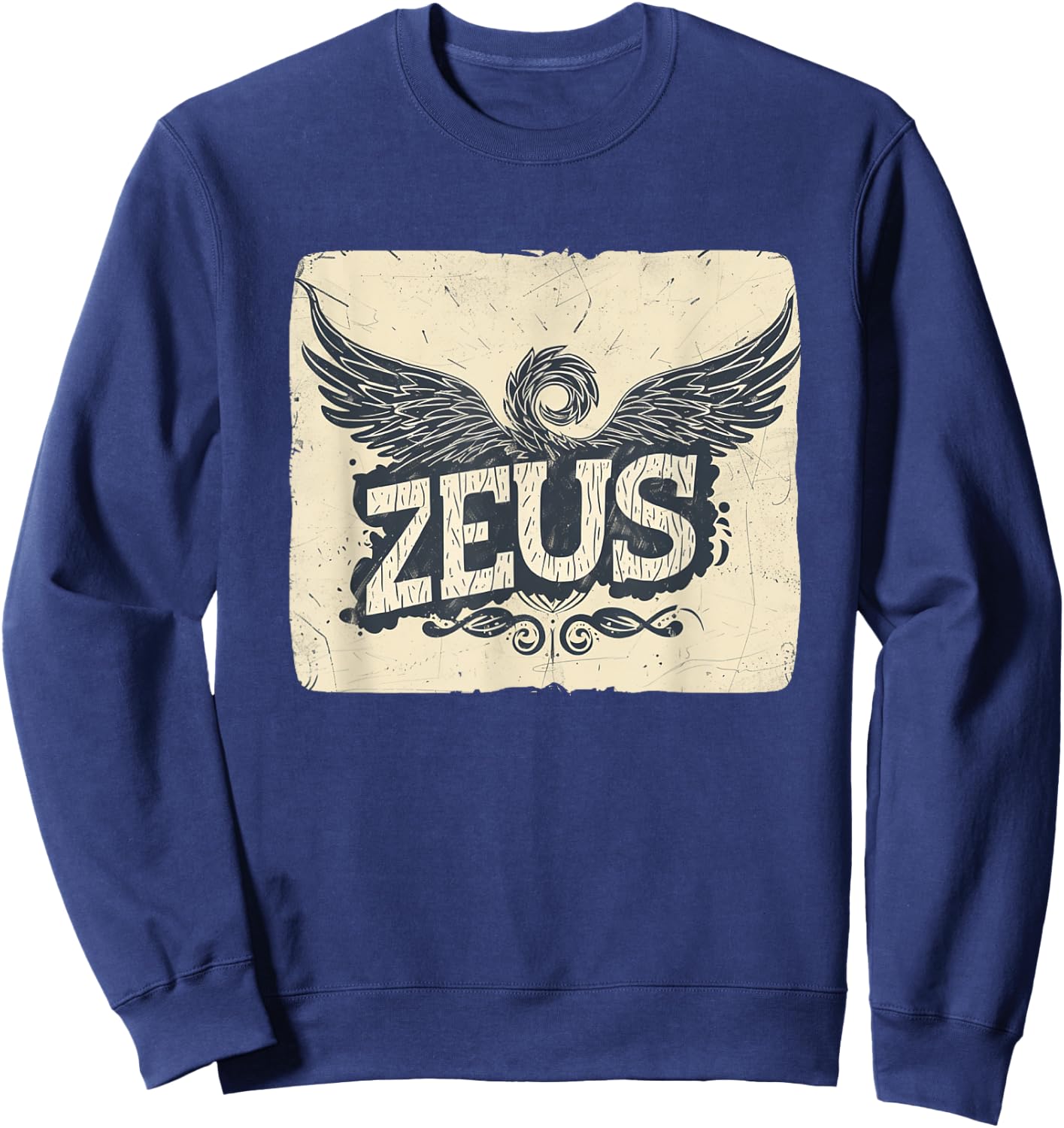 Epic Zeus Graphic for a Bold and Mighty Look Sweatshirt - Sweatshirt | Navy