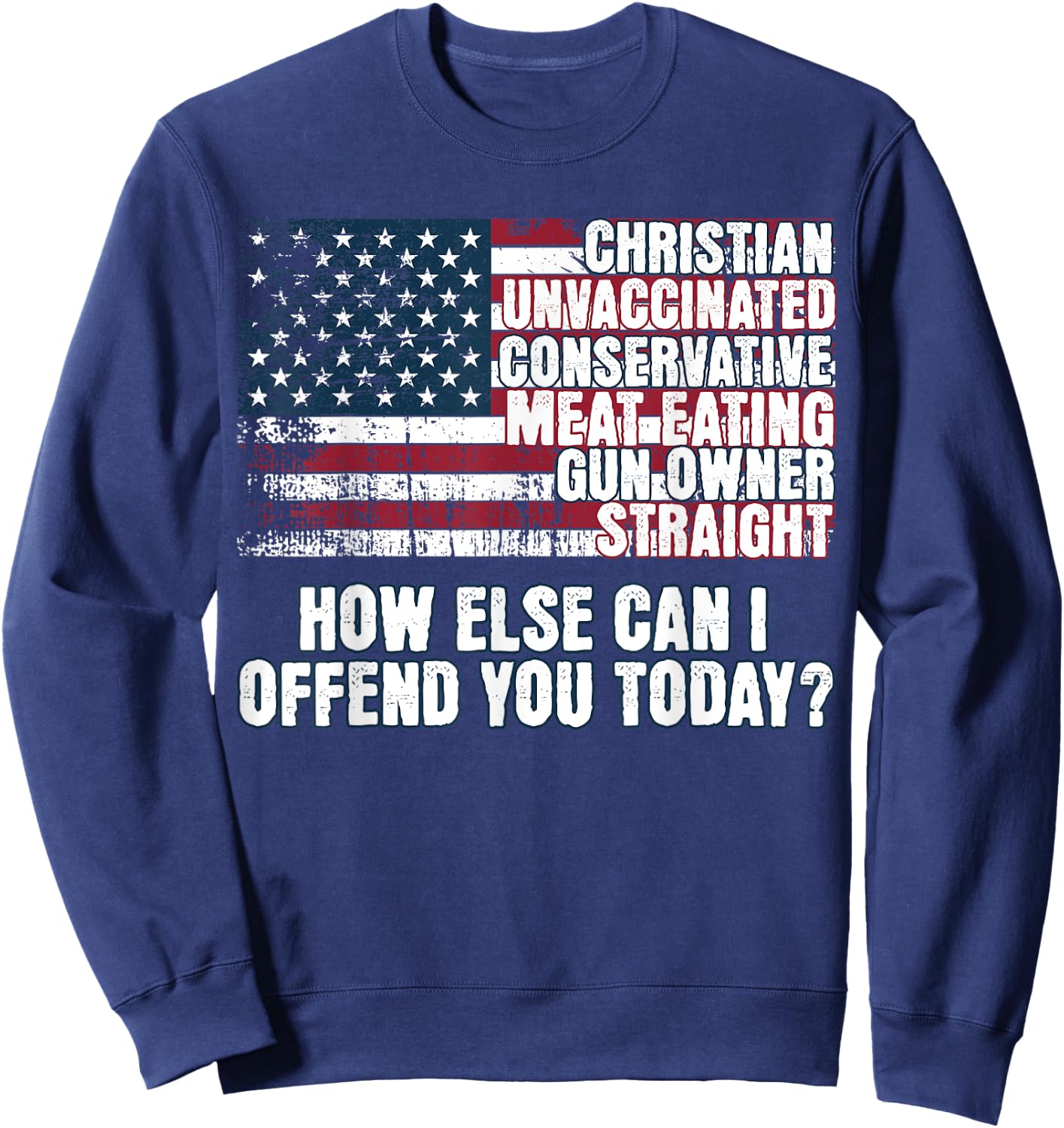 Christian Conservative... How Else Can I Offend You Today Sweatshirt - Sweatshirt | Navy