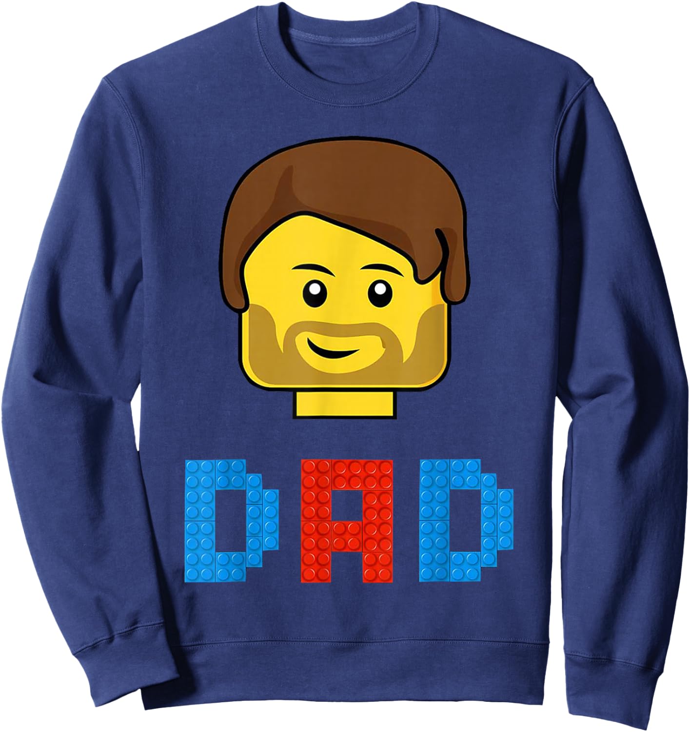Unique Family Dad Master Builder Building Bricks Blocks Sweatshirt - Sweatshirt | Navy