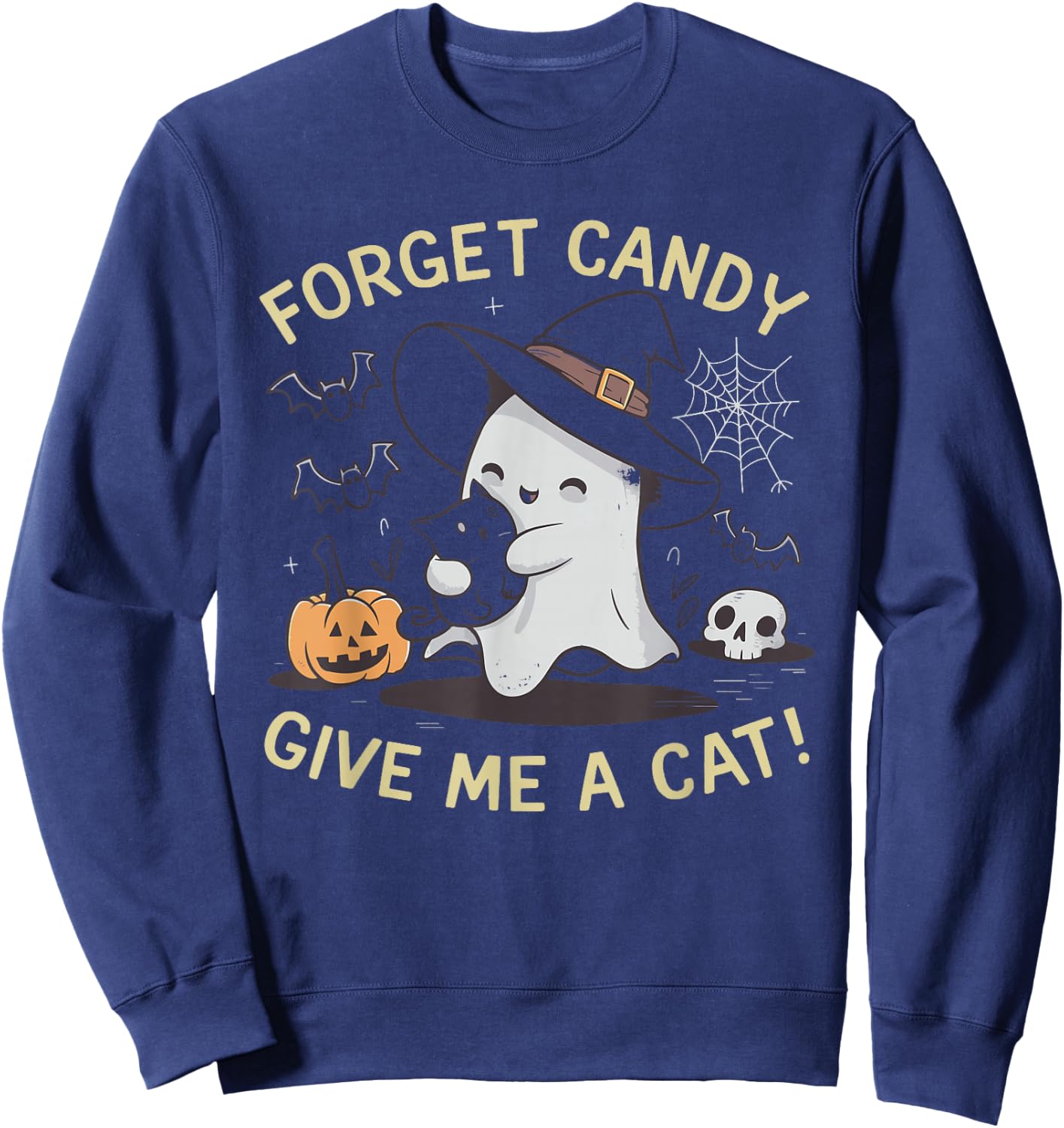 Forget Candy Give Me A Cat Women Kids Sweatshirt - Sweatshirt | Navy