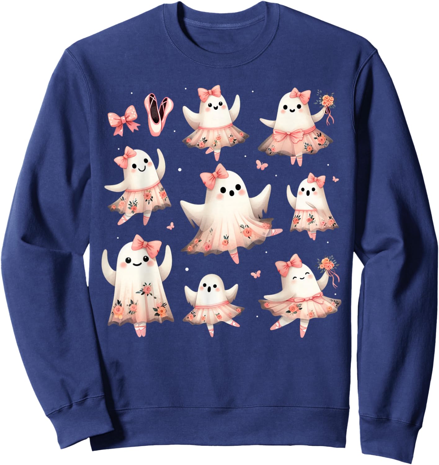Ballet Ghost Ballet Dancer Spooky Dance Teacher Halloween Sweatshirt - Sweatshirt | Navy