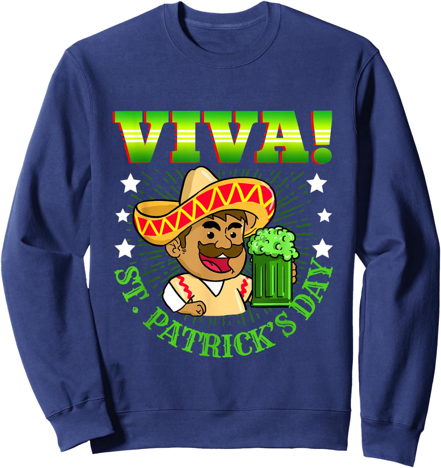 Viva St Patricks Day Irish Mexican Sweatshirt - Sweatshirt | Navy