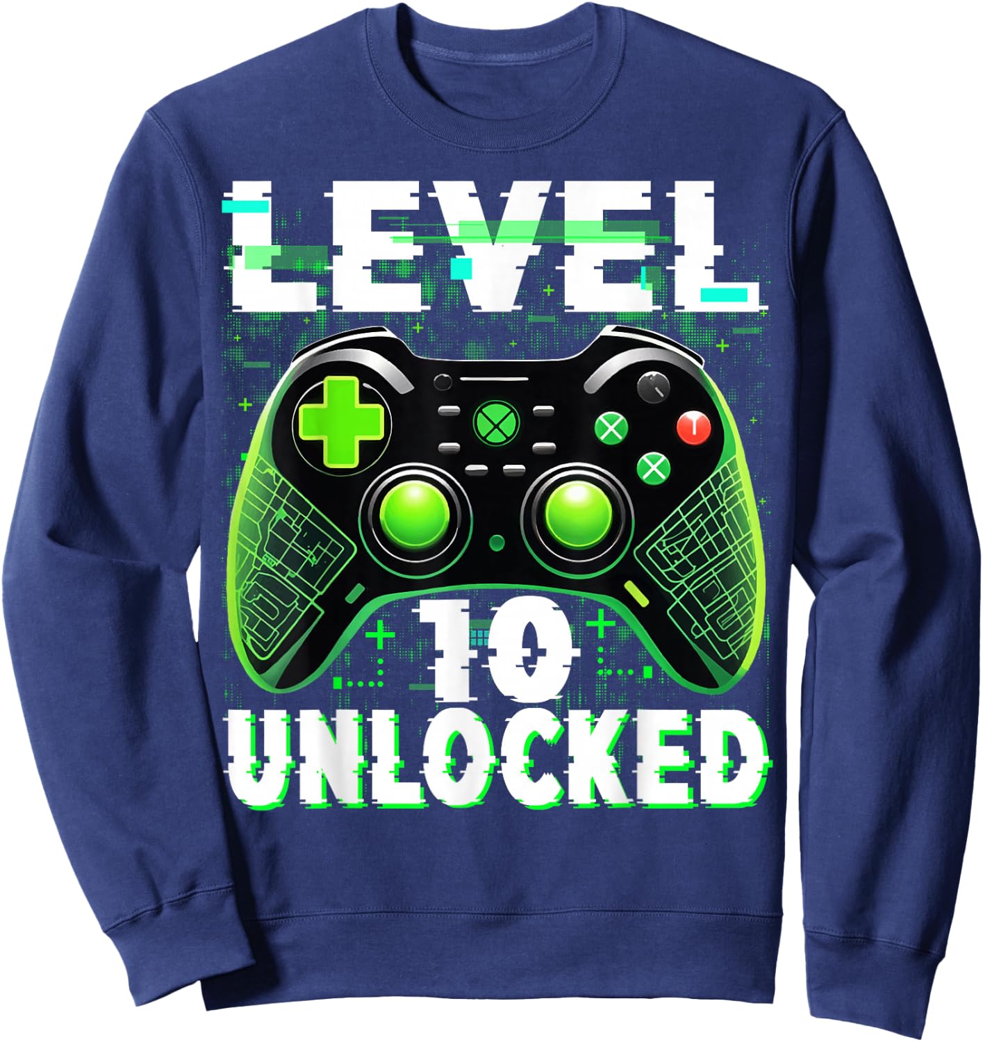 Level 10 Unlocked Shirt Funny Video Gamer Geek 10th Birthday Sweatshirt - Sweatshirt | Navy