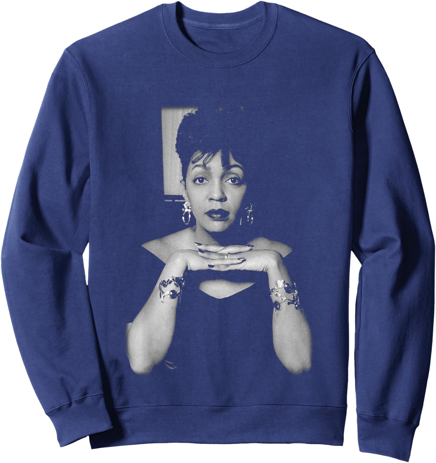Singer Anita Baker B&W by Stephen Wright Sweatshirt - Sweatshirt | Navy