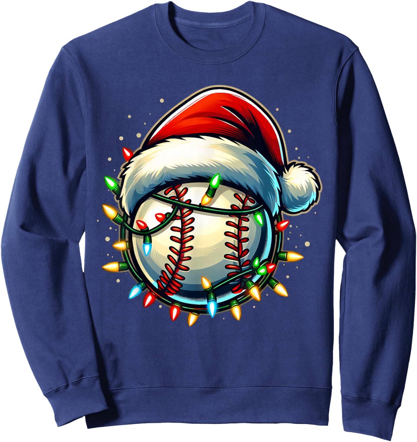 Christmas Baseball Xmas Santa Baseball Lover Boys Girls Kids Sweatshirt - Sweatshirt | Navy