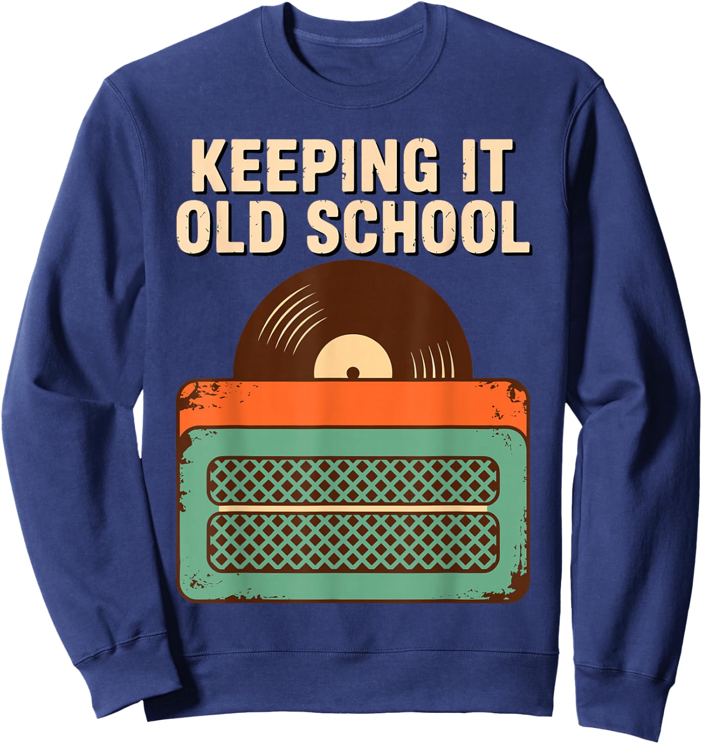 Best Vinyl Art Women Music DJ Vinyl Record Collector Sweatshirt - Sweatshirt | Navy