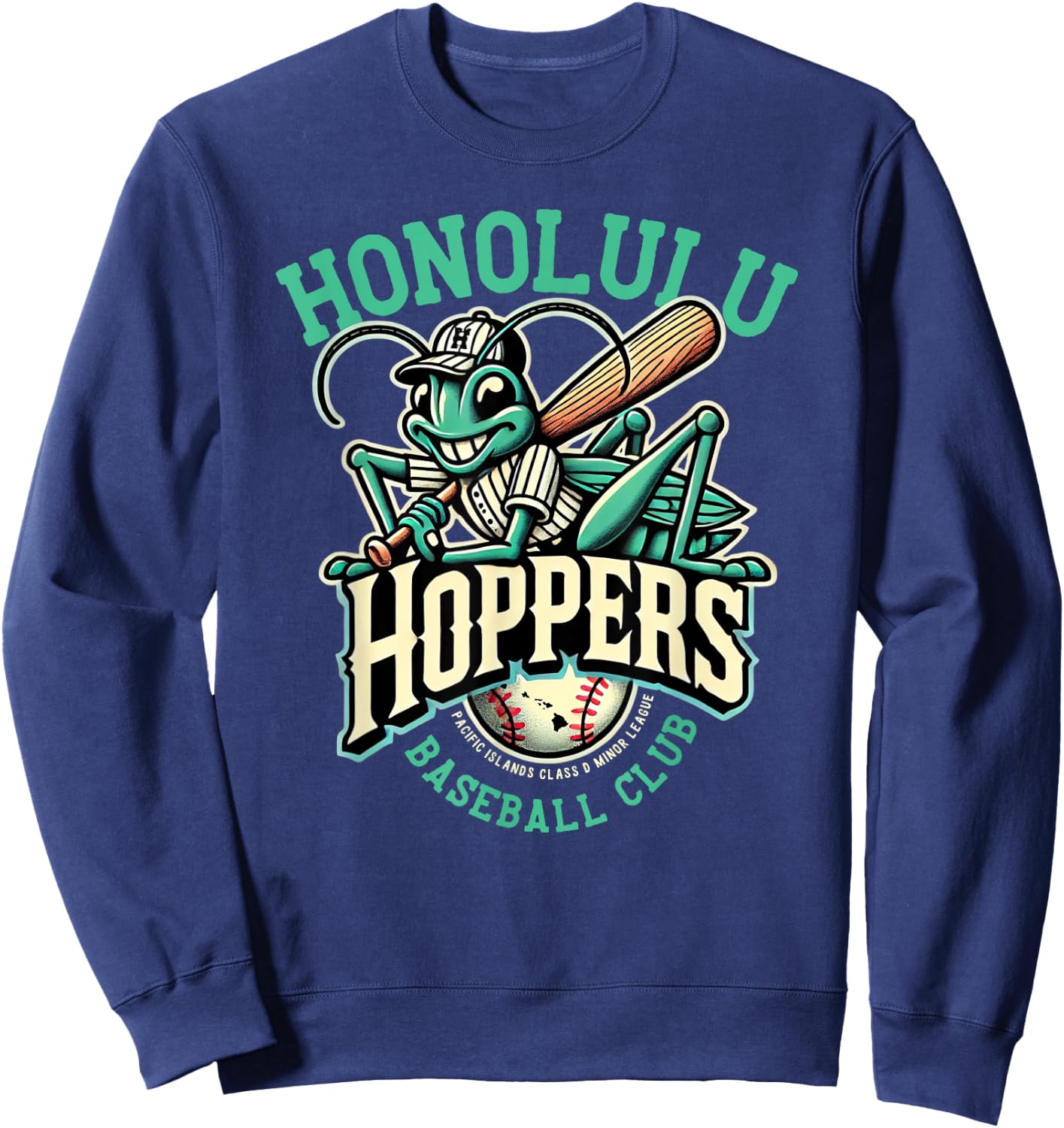 Honolulu Hoppers Retro Minor League Baseball Team Sweatshirt - Sweatshirt | Navy