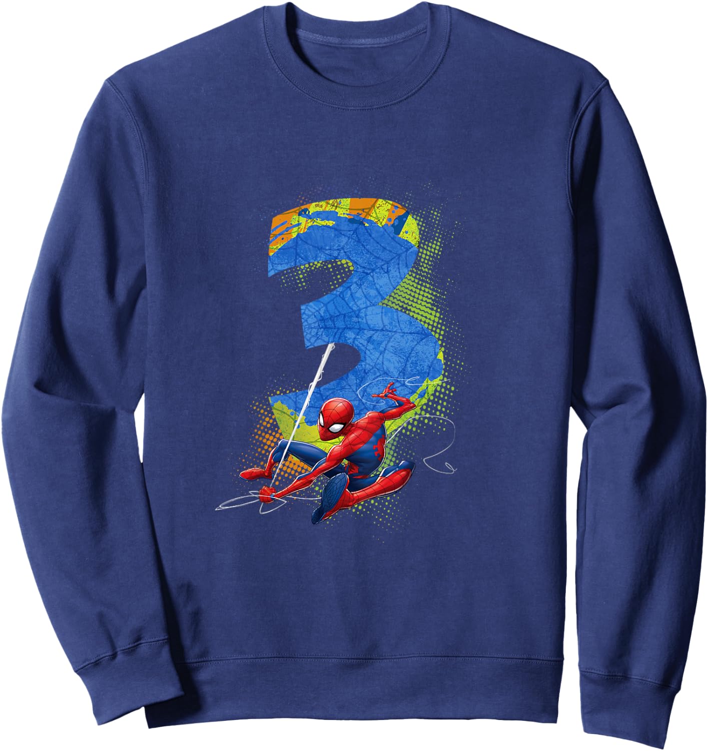 Kids Marvel Super Heroes Spider-Man 3 Year Old Third Birthday Sweatshirt - Sweatshirt | Navy
