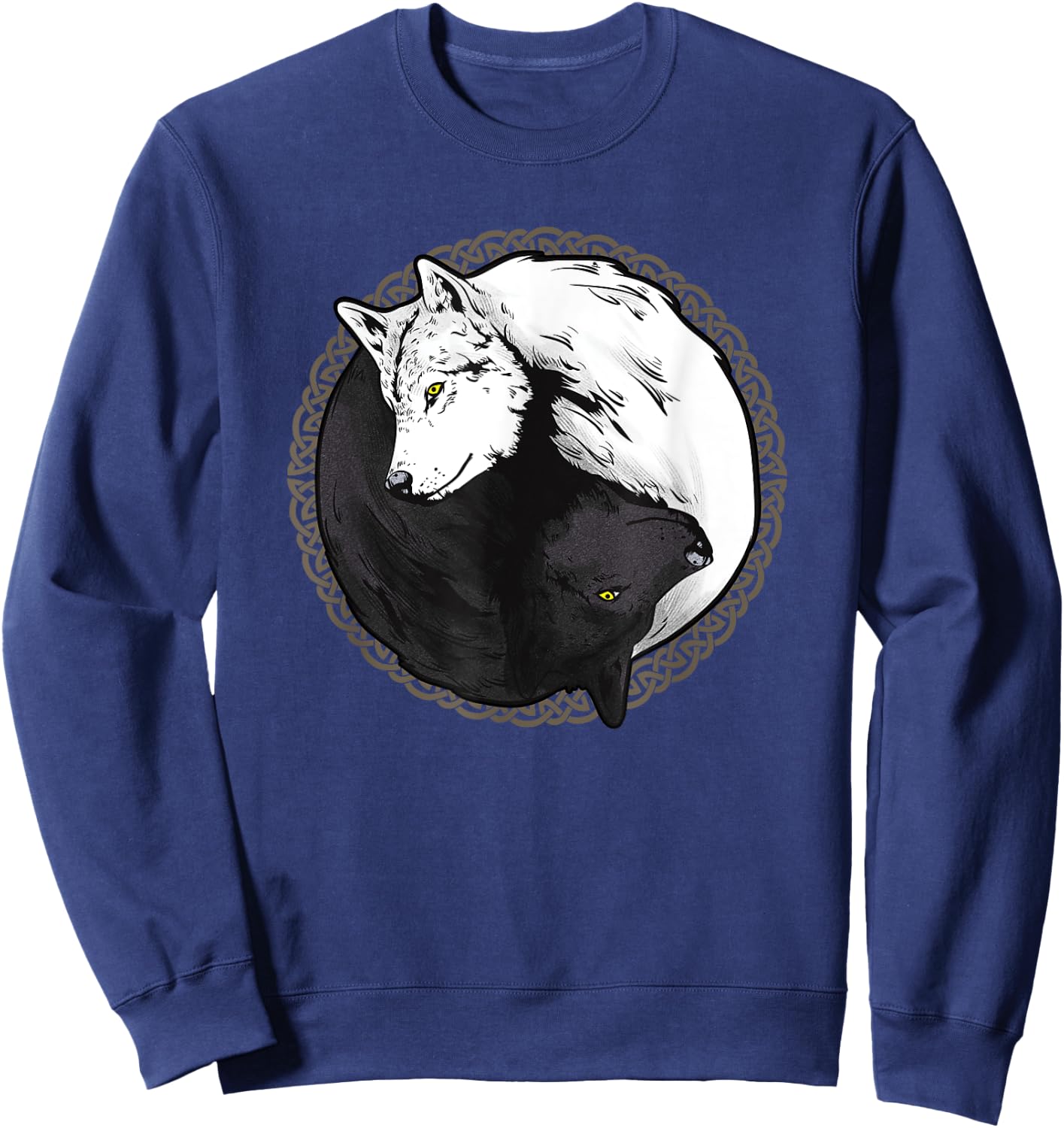 Wolf Shirts, Yin Yang Wolves Animal Gift Sweatshirt - Sweatshirt | Navy