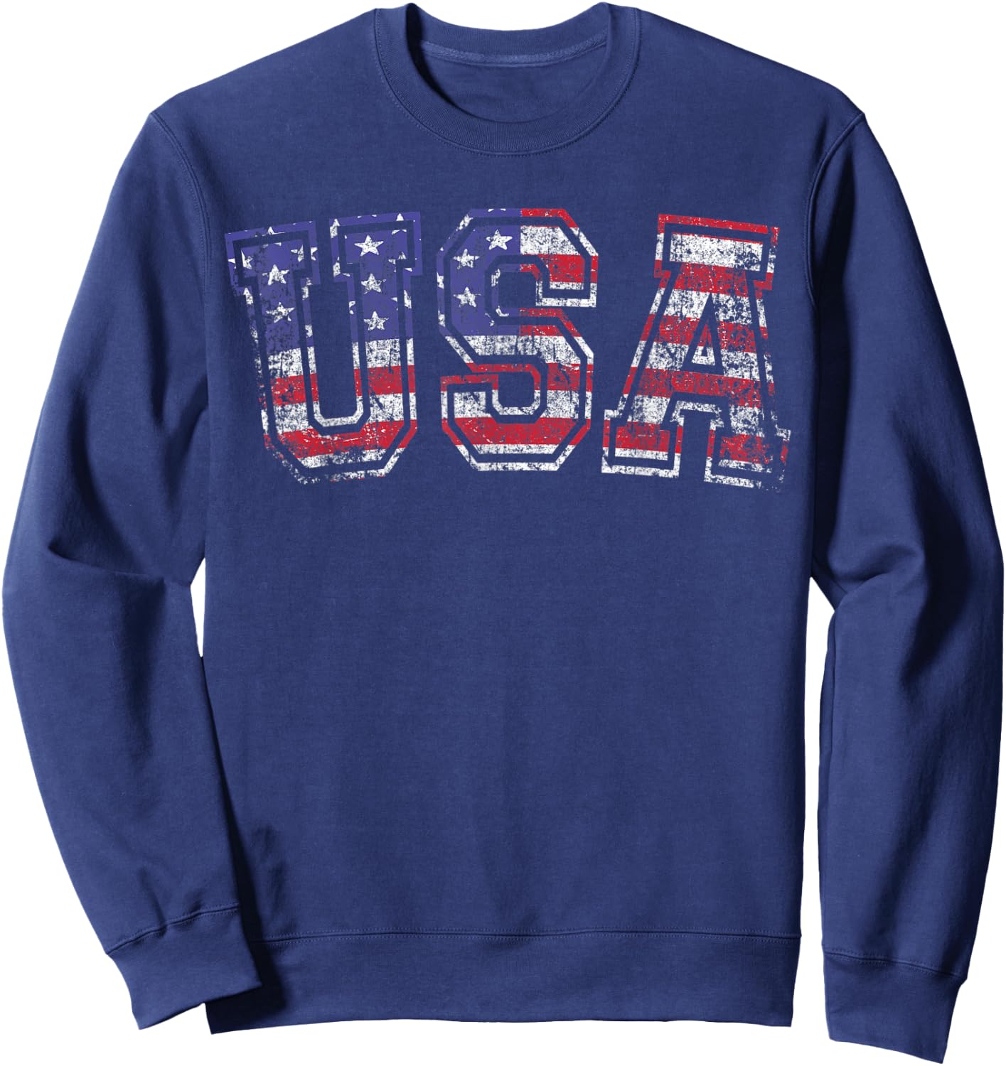 USA T Shirt US Flag Patriodic 4th Of July America Sweatshirt - Sweatshirt | Navy