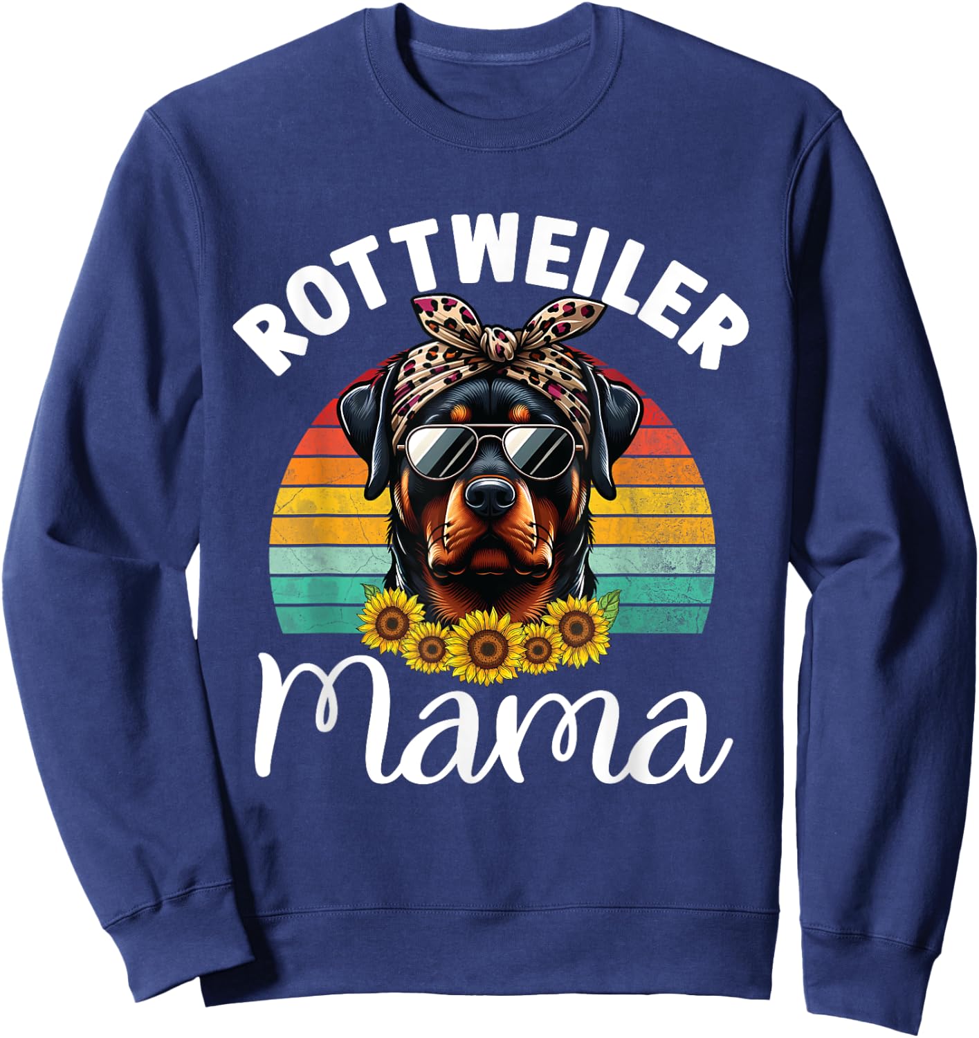 Rottweiler Mom Dog Lovers Rottie Mama Puppy Mother's Day Men Women Girls Kids Sweatshirt - Sweatshirt | Navy