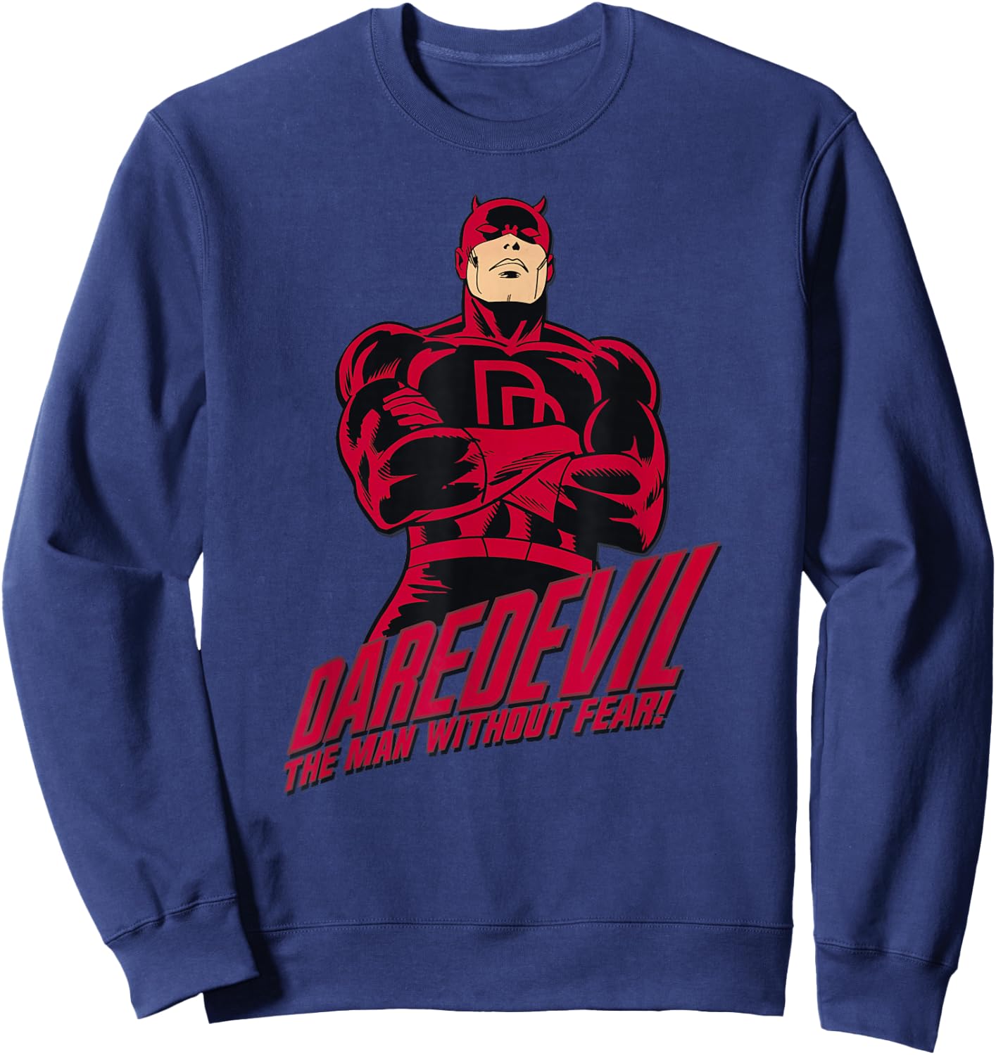 Marvel Daredevil The Man Without Fear Vintage Comic Icon Small Sweatshirt - Sweatshirt | Navy