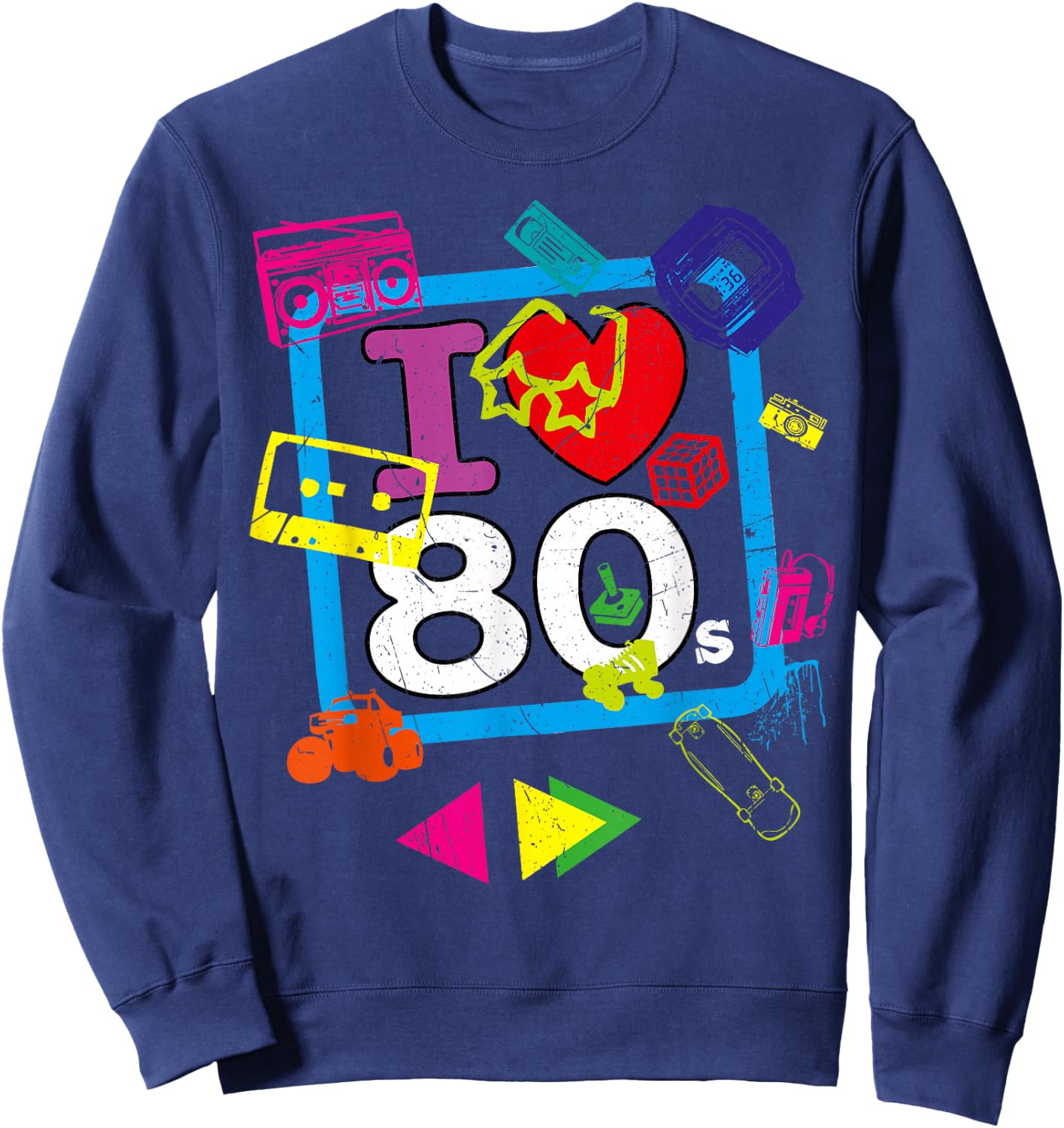 Throwback Outfit | 80s Flashback | Throwback Costume 90s Sweatshirt - Sweatshirt | Navy
